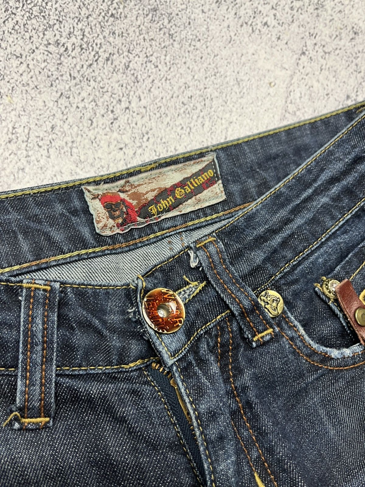 John Galliano Vintage John Galliano Crazy Y2k Jeans Big Buckle Rare Sz 27 Size 27" / US 4 / IT 40 - 8 Thumbnail