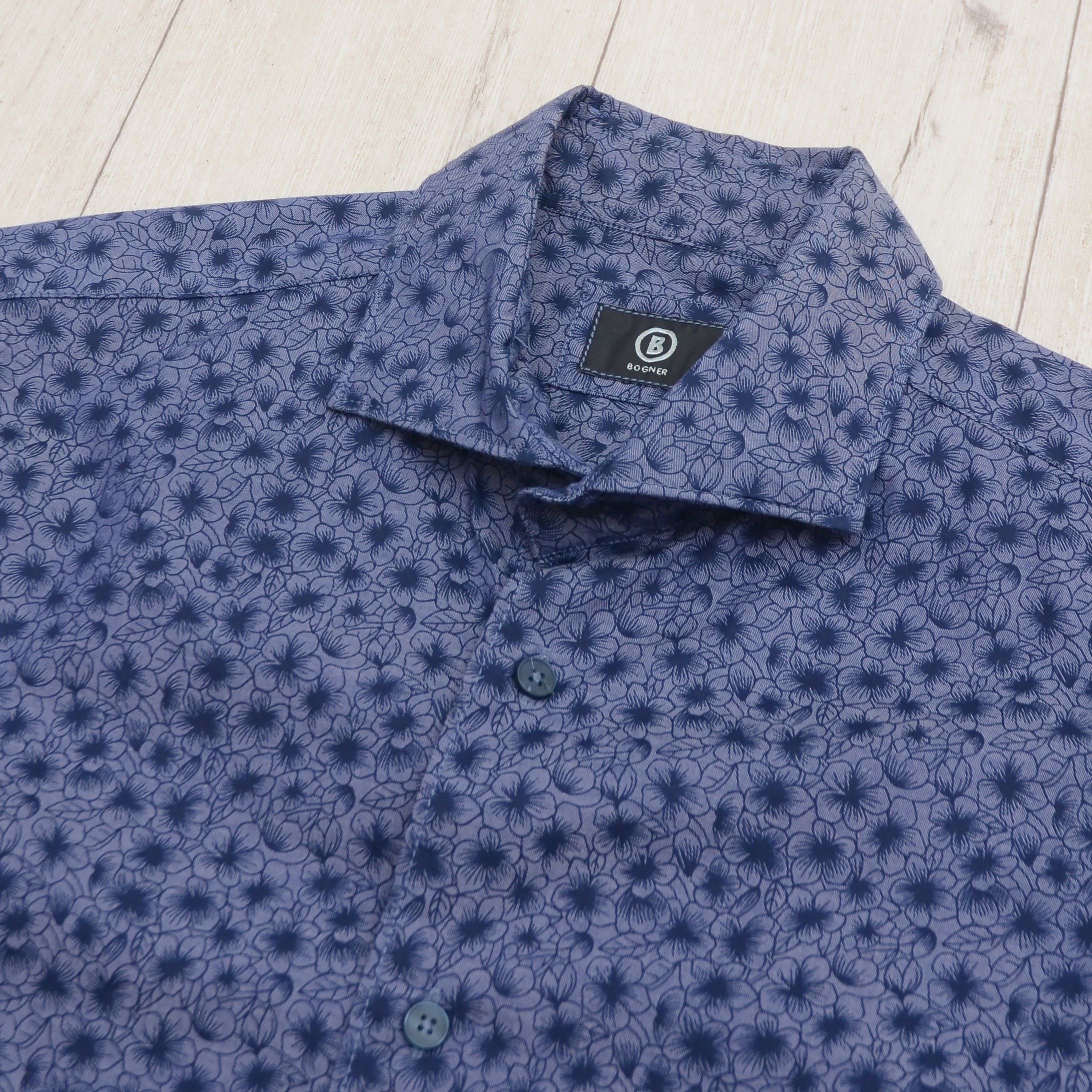 Bogner Bogner Men's Shirt M Long Sleeve Floral Print Blue Casual Size US M / EU 48-50 / 2 - 5 Thumbnail