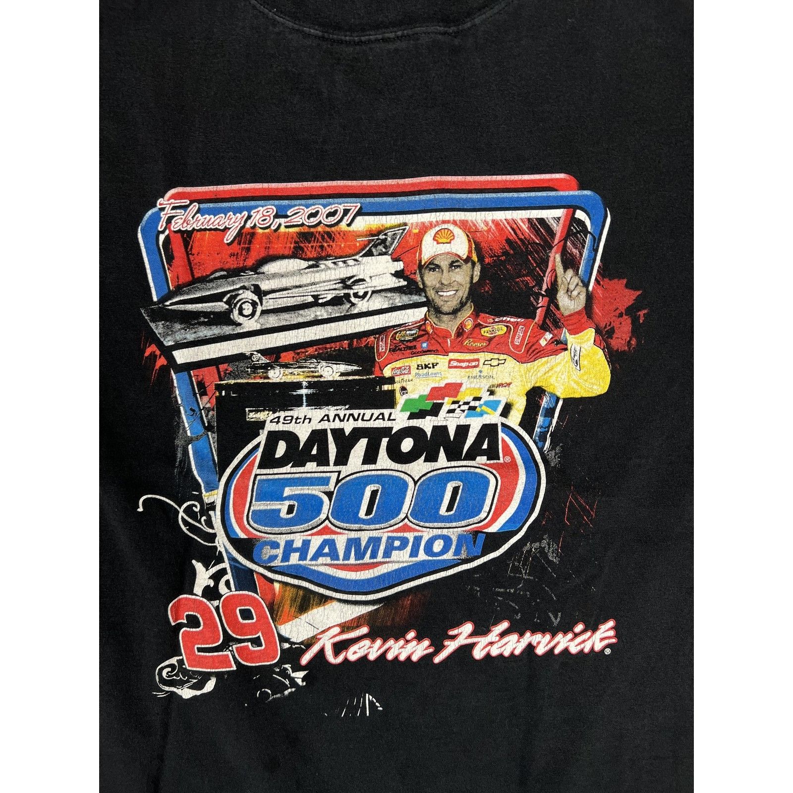 Chase Authentics Vintage Daytona 500 Kevin Harvick T-Shirt Mens 2XL Black NAS Size US XXL / EU 58 / 5 - 4 Thumbnail