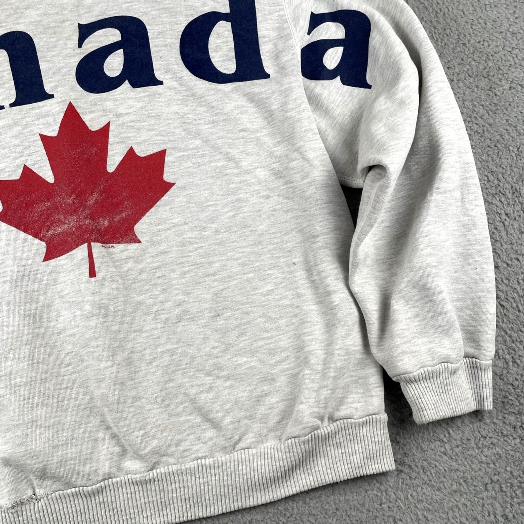 Vintage VINTAGE Waves Sweatshirt XL Gray Canada Maple Leaf 90s Men Pullover Graphic Print Size US XL / EU 56 / 4 - 4 Thumbnail