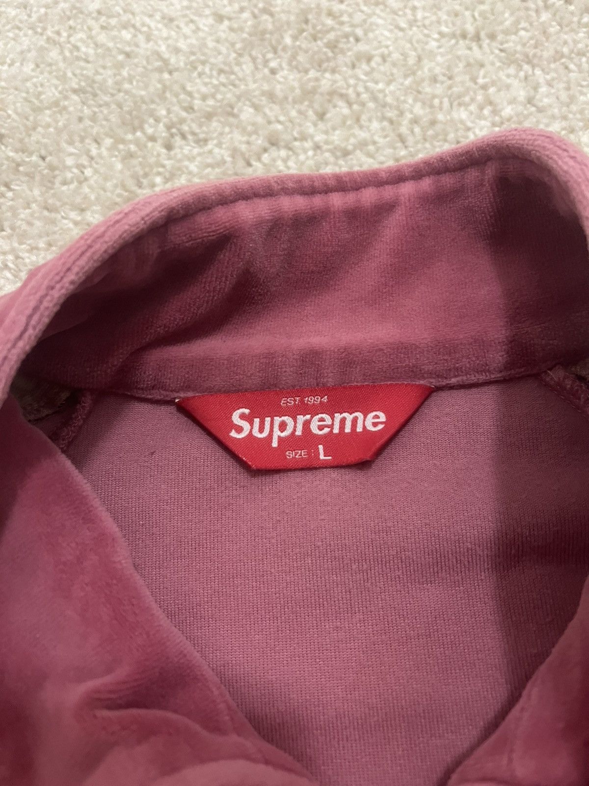 Supreme Supreme 2018 velour track jacket Size US L / EU 52-54 / 3 - 6 Thumbnail