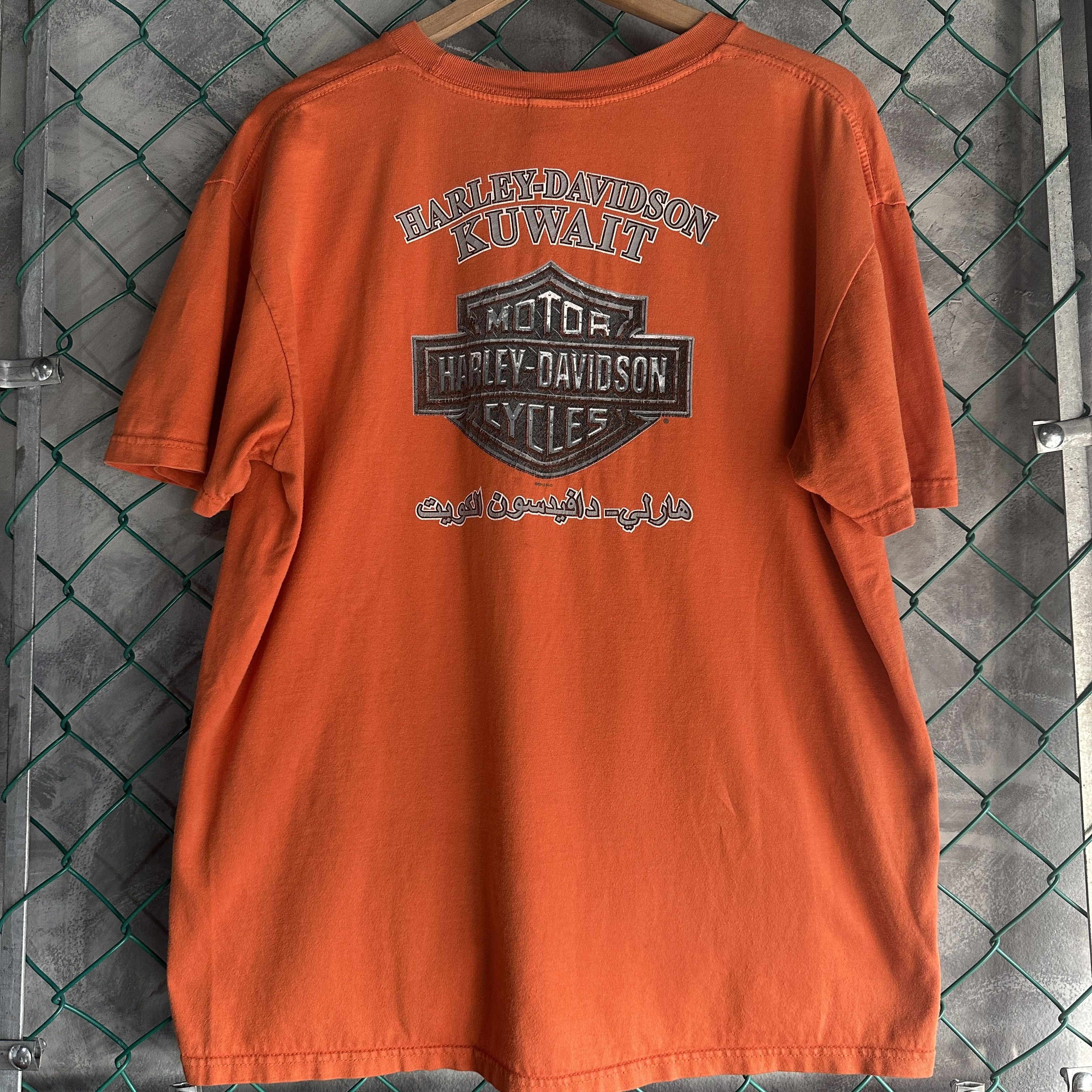 Harley Davidson Vintage Harley Davidson T Shirt Orange American Eagle Kuwait Size US XL / EU 56 / 4 - 8 Thumbnail