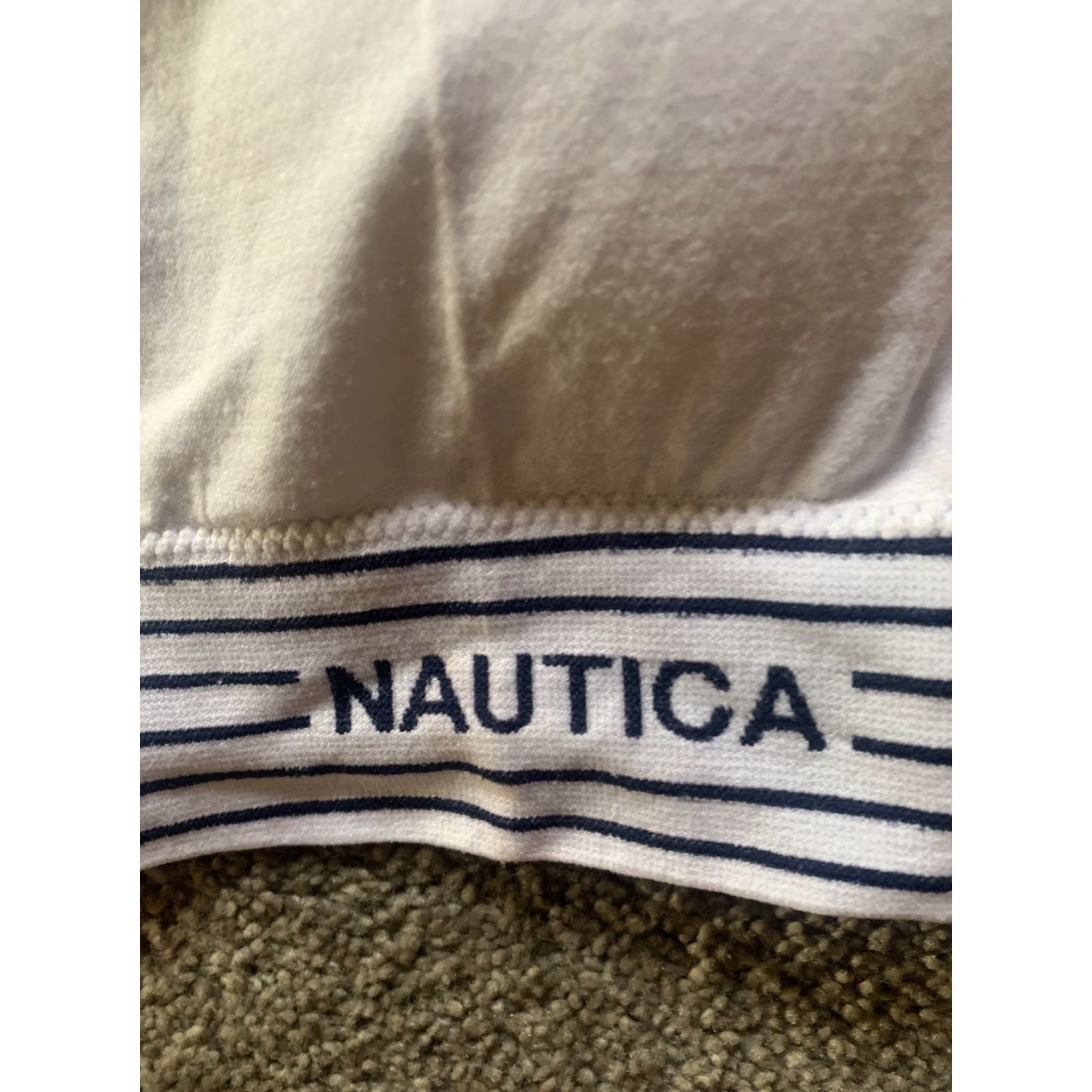 Nautica Nautica Sports Bra / White Striped One Piece Seamless Removable Pads L Size ONE SIZE - 2 Thumbnail