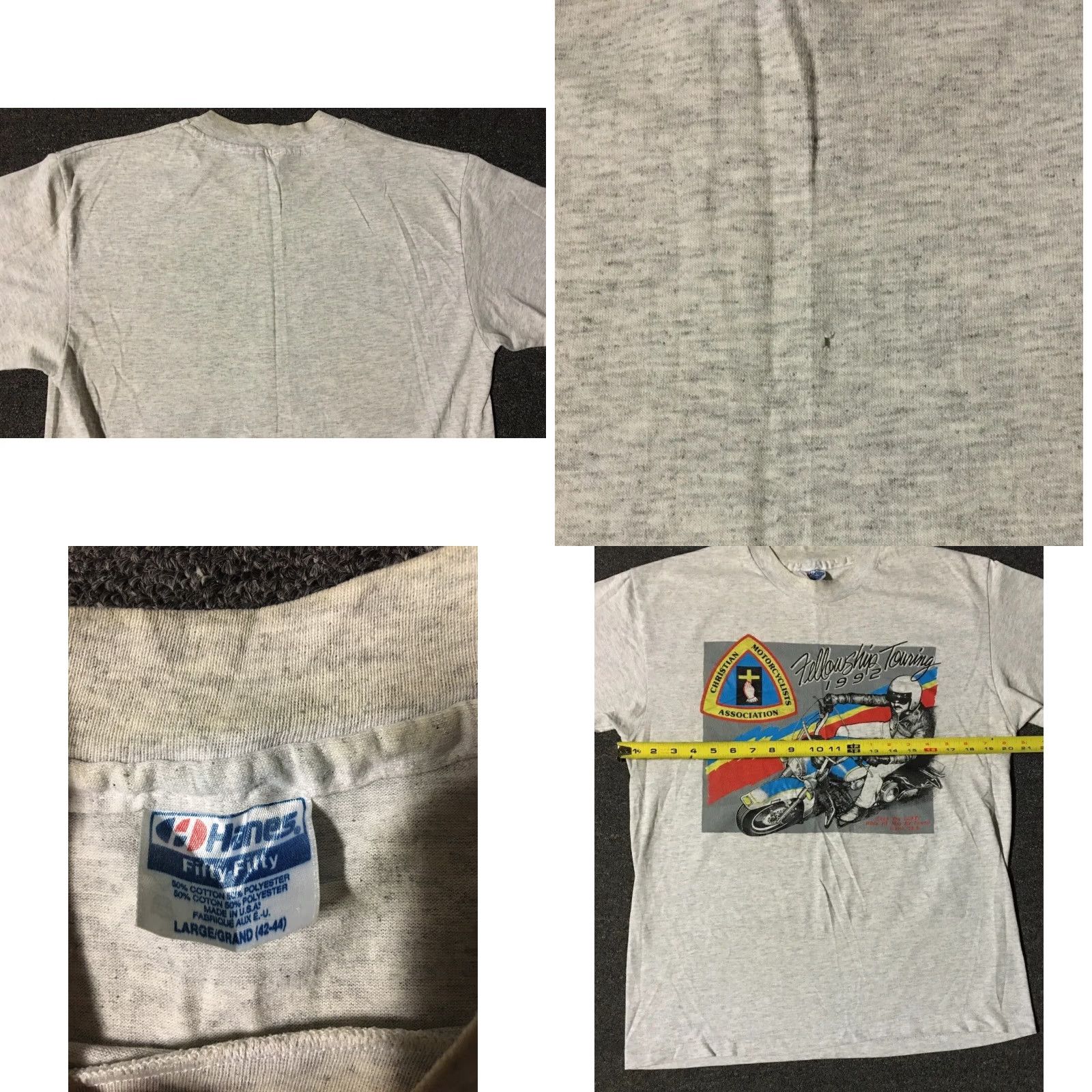 Vintage VINTAGE CMA Vtg 90s Christian Motorcycle Association Faded Shirt M Jesus God Grunge Biker Shirt Mens Gray 90s Harley CMA Jesus Christianity Shirt Mens Size US M / EU 48-50 / 2 - 8 Thumbnail