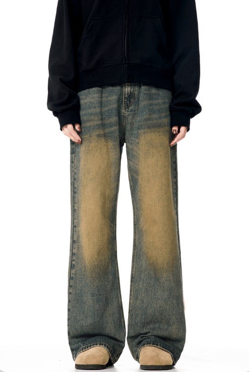Japanese Brand × Jean America street straight loose retro wideleg distressed jeans Size US 34 / EU 50 - 1 Thumbnail