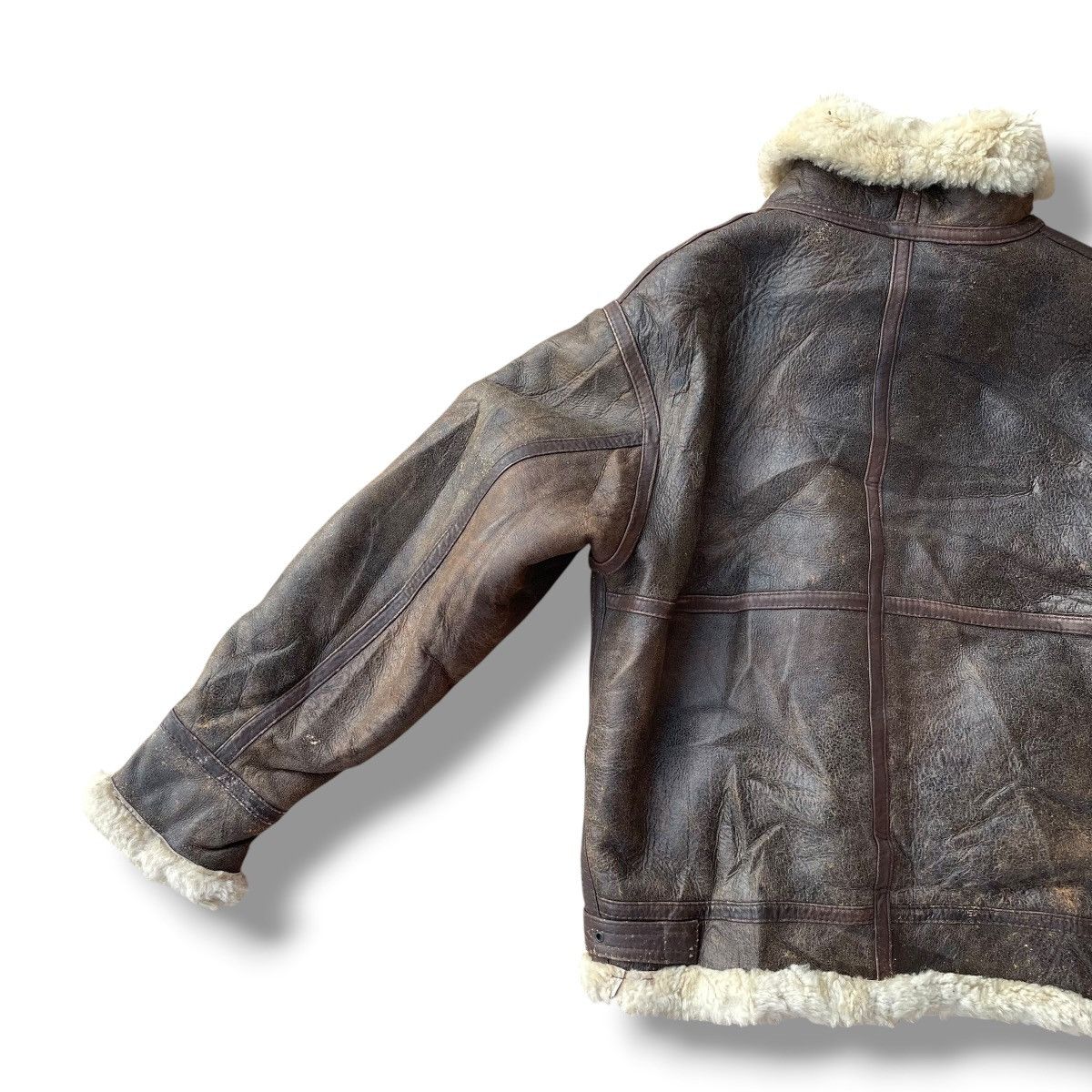 Genuine Leather VINTAGE SPRAZZO MODA SPORTIVO B3 SHEARLING FUR JACKET Size US L / EU 52-54 / 3 - 12 Thumbnail