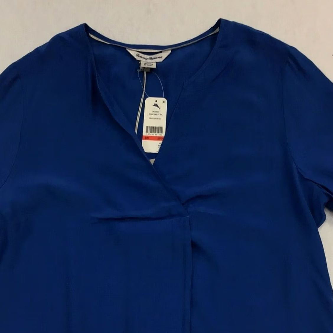 Tommy Bahama VINTAGE Tommy Bahama Blouse Women XS Royal Blue Solid Blouse Womens 1166 US? Size XS / US 0-2 / IT 36-38 - 4 Thumbnail