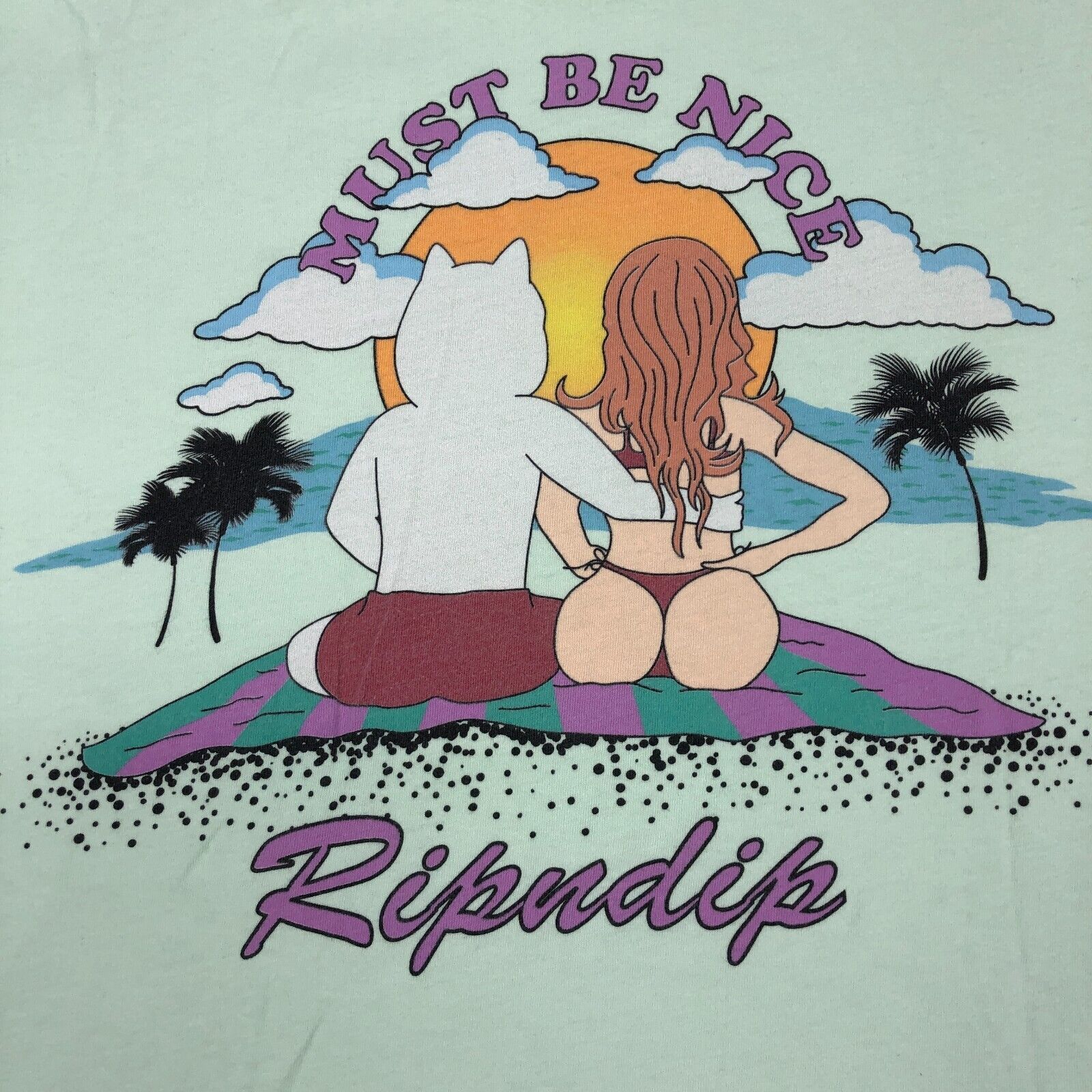 Stussy Rip N Dip Must Be Nice Beach Sunset Tee T Shirt Small S Size US S / EU 44-46 / 1 - 2 Thumbnail