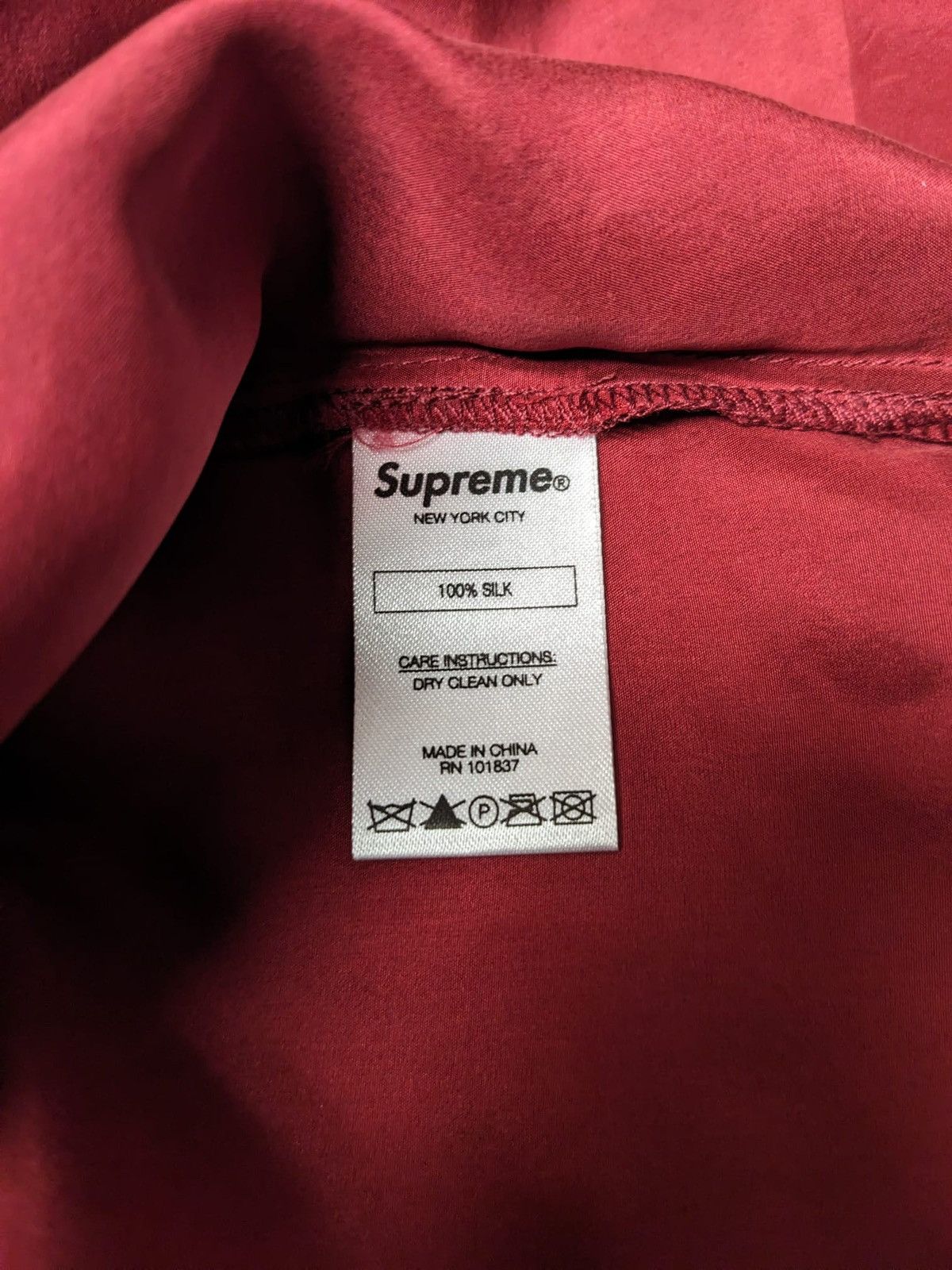 Supreme SS17 SUPREME SILK POLO BURGUNDY RED SHIRT SIZE M MEDIUM 2017 Size US M / EU 48-50 / 2 - 5 Thumbnail