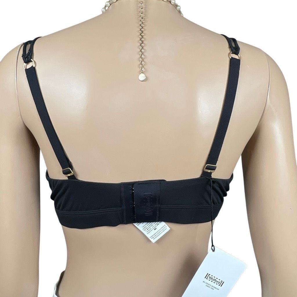 Wolford NWT Wolford Obsessed Skin Black Bra Sheer Mesh Top Medium Size ONE SIZE - 6 Thumbnail