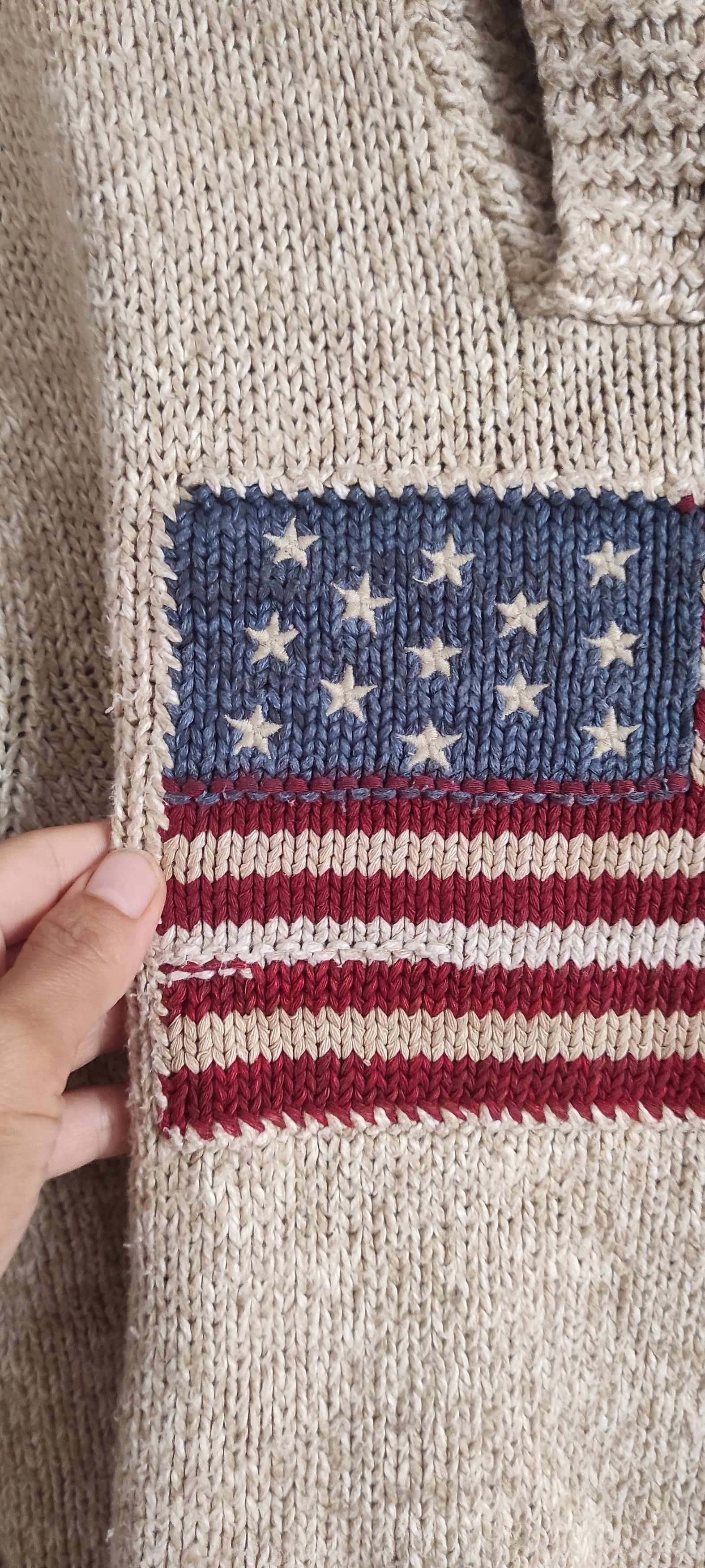 Polo Ralph Lauren × Vintage Vintage Polo Ralph Lauren American Flag RL 67 Knit Sweater Size US L / EU 52-54 / 3 - 4 Thumbnail