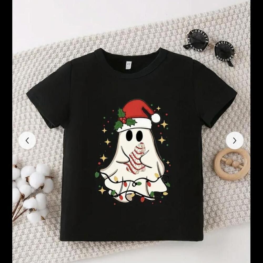 Designer Kids Boojee Ghost Christmas T Shirt Size US XXS / EU 40 - 2 Thumbnail