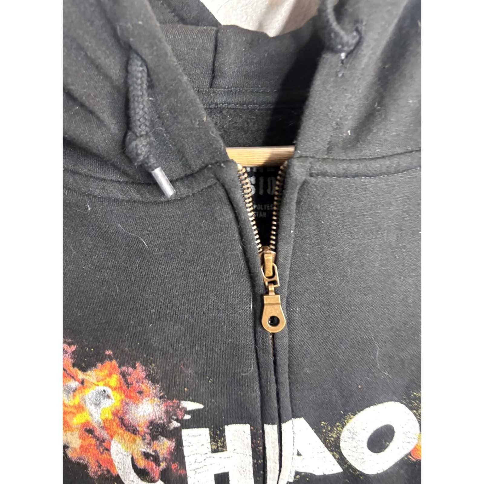 Vintage Social Collision Hoodie Mens Large Black Chaos End Times Graphic Zip Sweatshirt Size US L / EU 52-54 / 3 - 3 Thumbnail