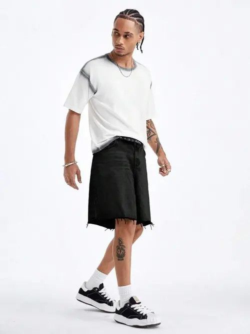 Jean Kokubu x Iken Vintage RAW washed Shorts Jorts jeans ripped Size US 32 / EU 48 - 5 Thumbnail