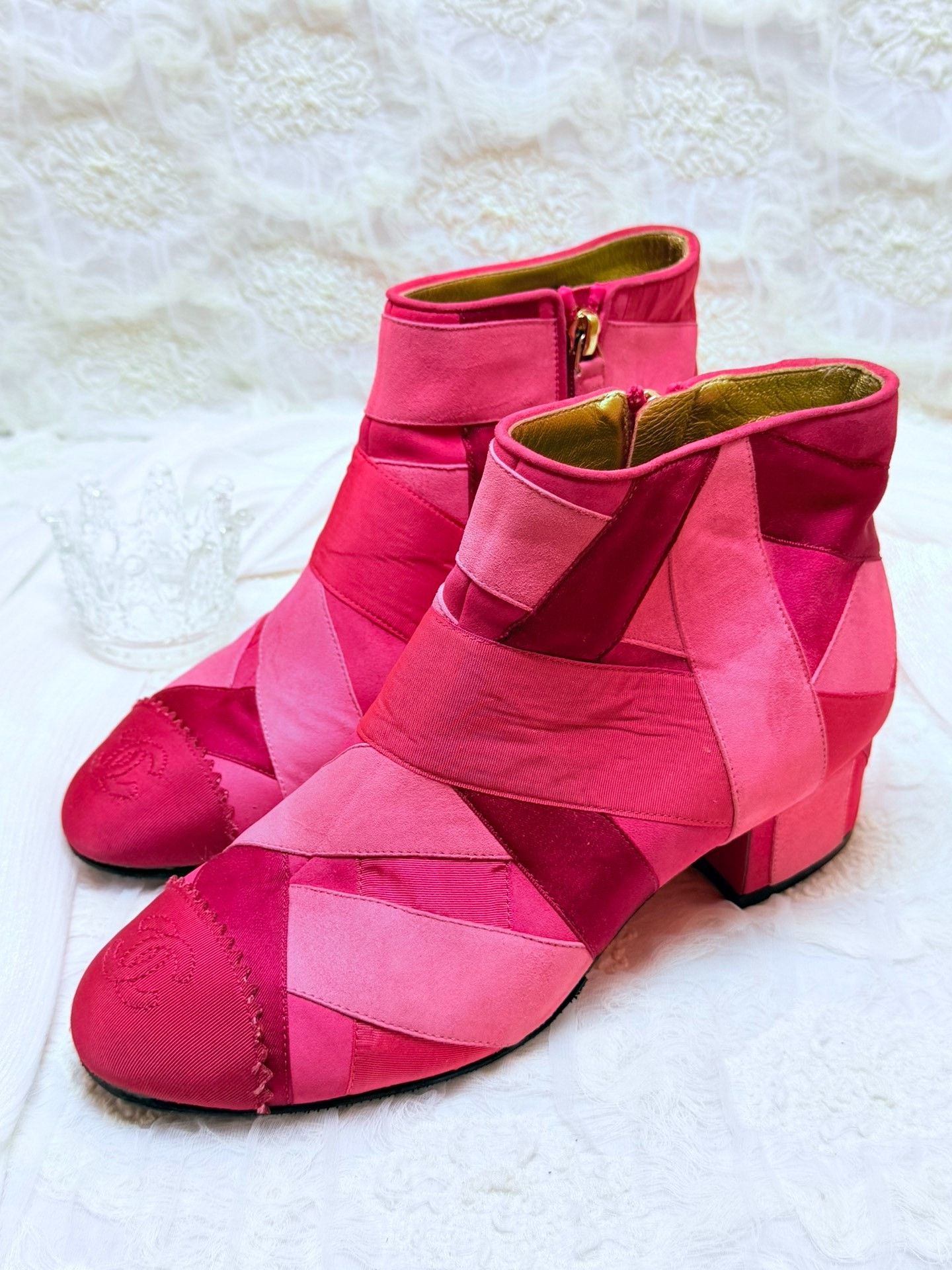 Chanel Chanel Patchwork Pink Boots us_7-5 Women Size US 7.5 / IT 37.5 - 1 Thumbnail
