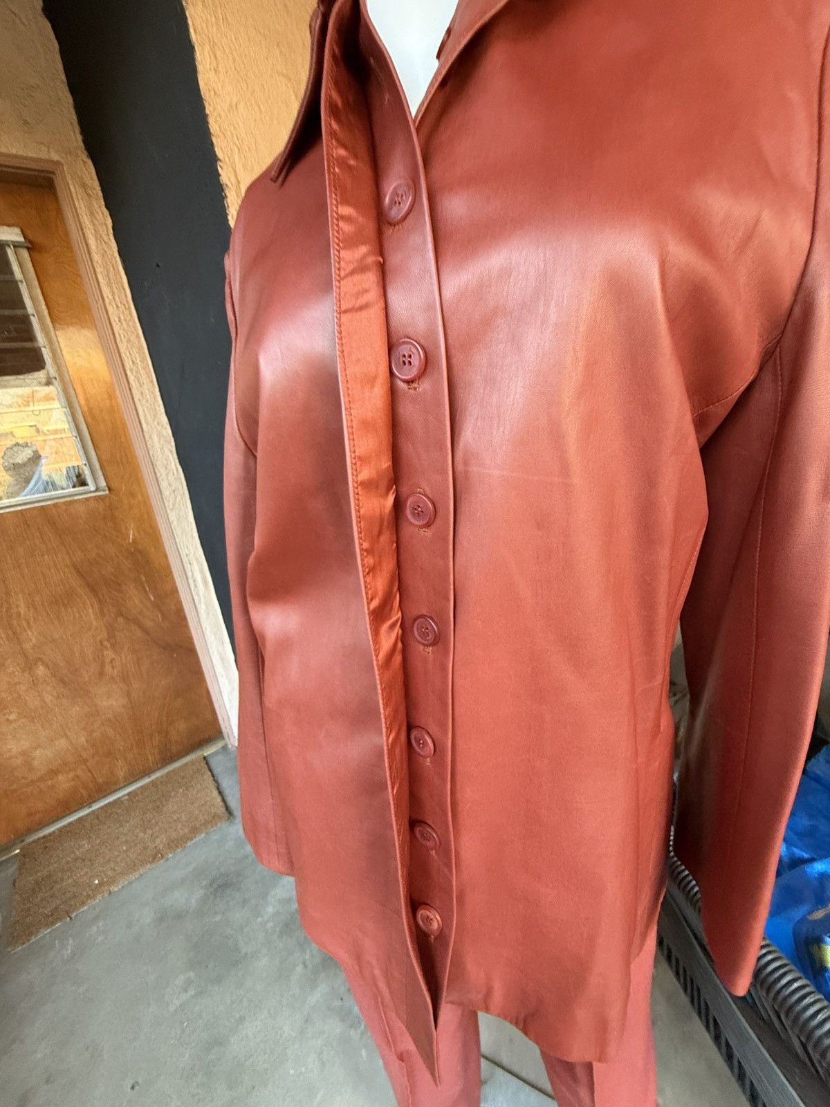 Yves Saint Laurent 70’s YSL Rive Gauche leather jacket + Wool trouser set 38 Size S / US 4 / IT 40 - 24 Thumbnail