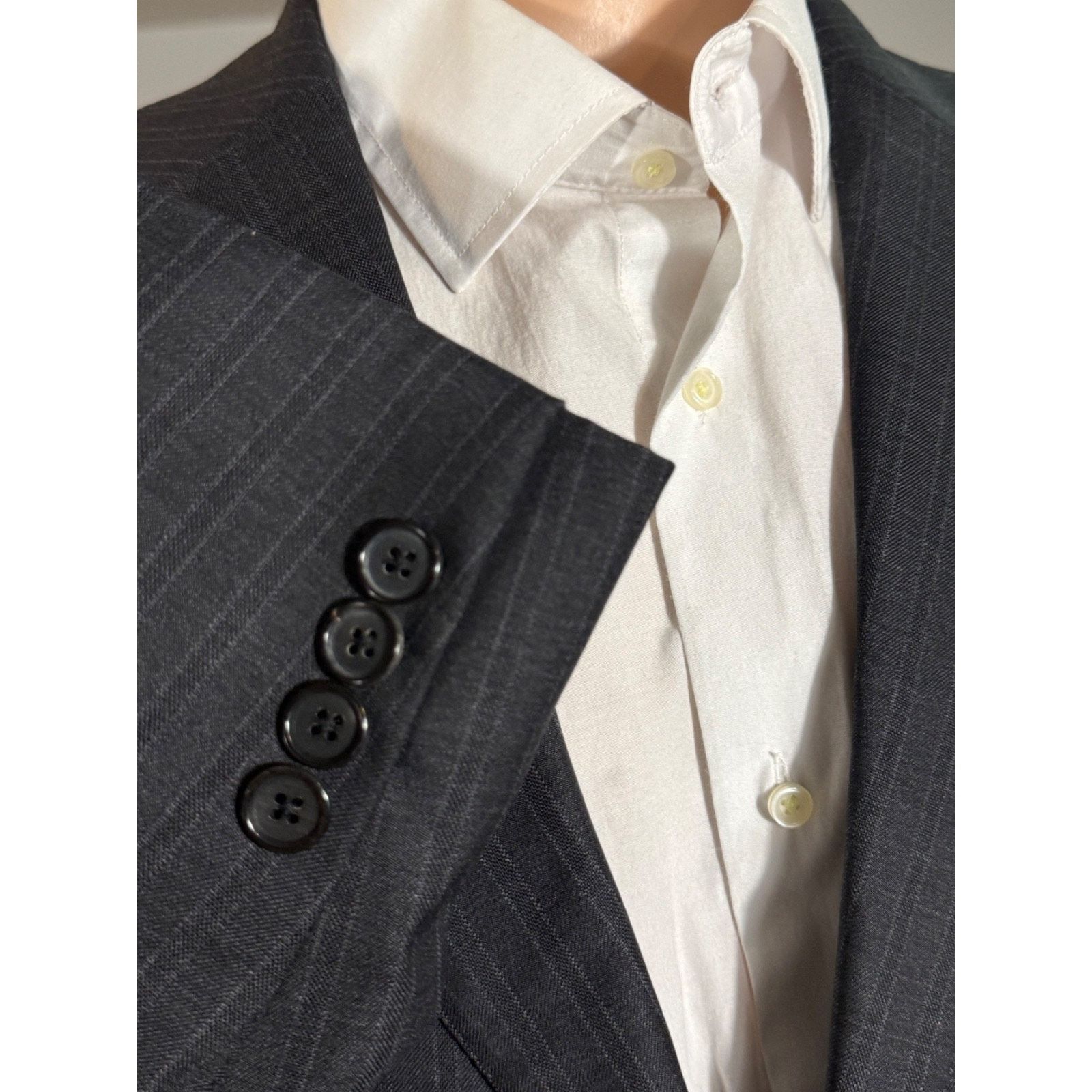 Tom Ford Tom Ford Charcoal Striped Gray Wool Blazer Notch Lapel 52 42 Size 42R - 13 Thumbnail