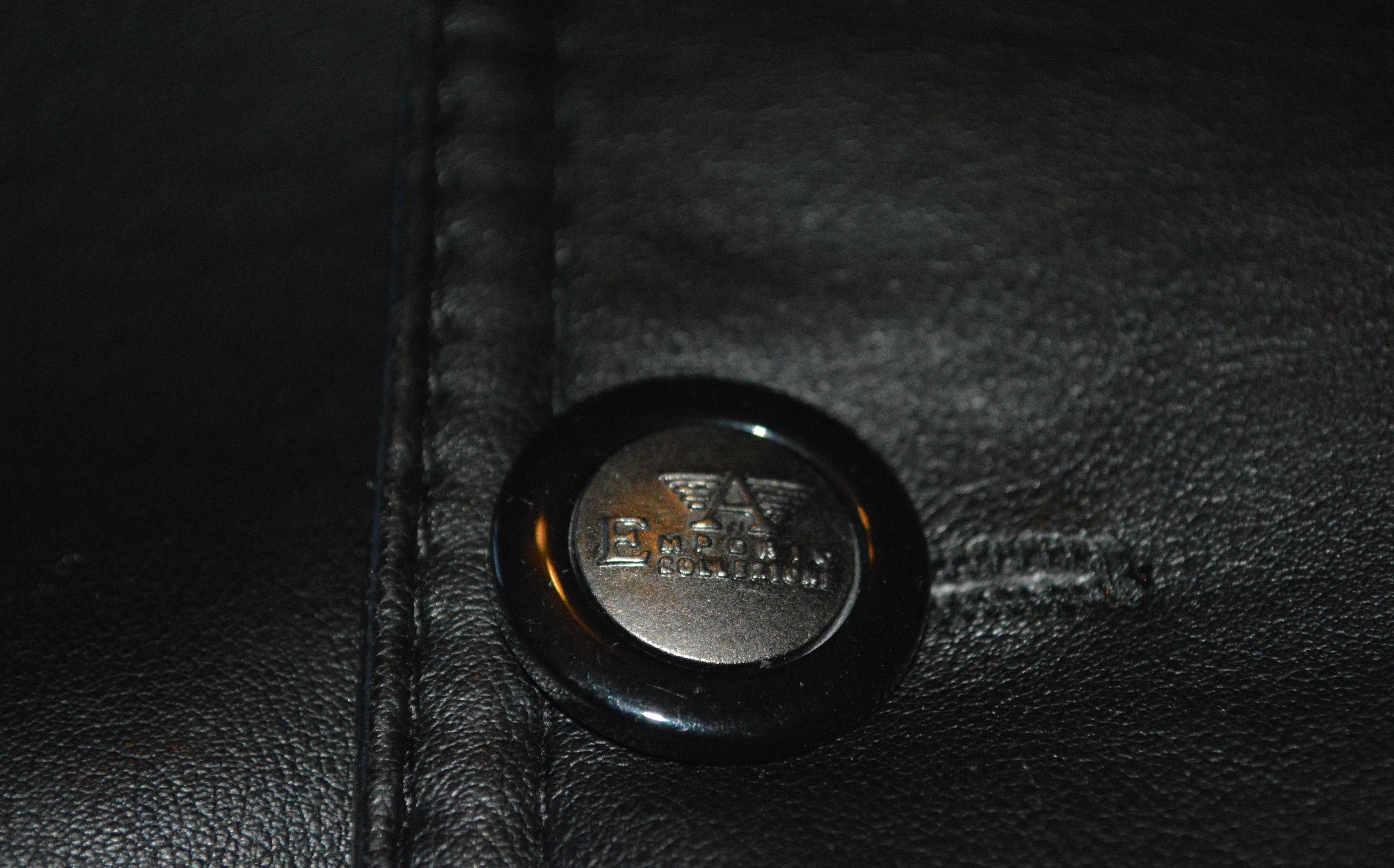 Emporio Armani Emporio Collezioni Leather Metal Patch Jacket with Buttons Size US L / EU 52-54 / 3 - 10 Thumbnail