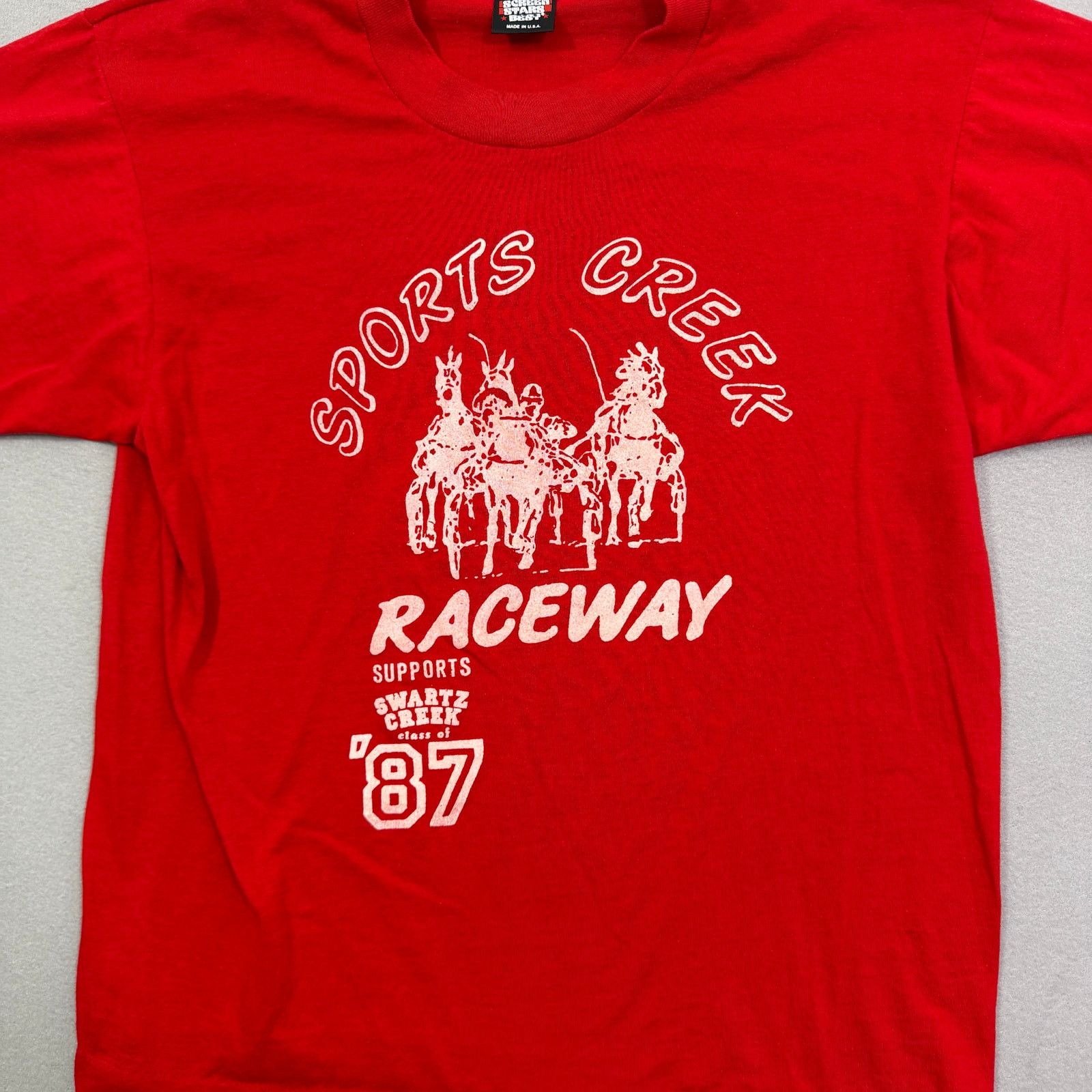 Vintage Vintage Sports Creek Raceway Shirt Men Large Red 1987 Size US L / EU 52-54 / 3 - 2 Thumbnail