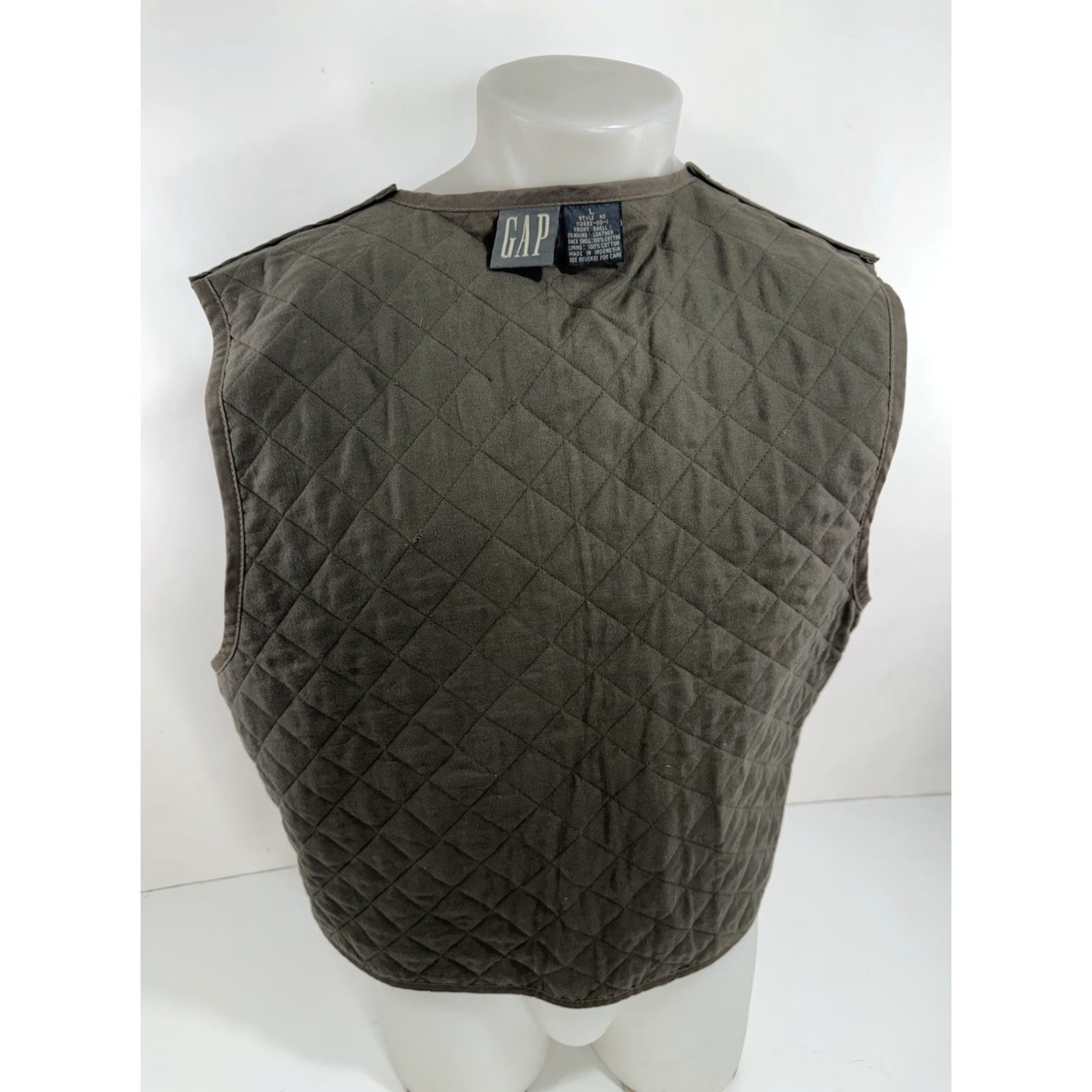 Gap VINTAGE GAP LEATHER Padded Hunting Vest - L - Brown - Men - Hunting - Vest - Gap Size US L / EU 52-54 / 3 - 4 Thumbnail