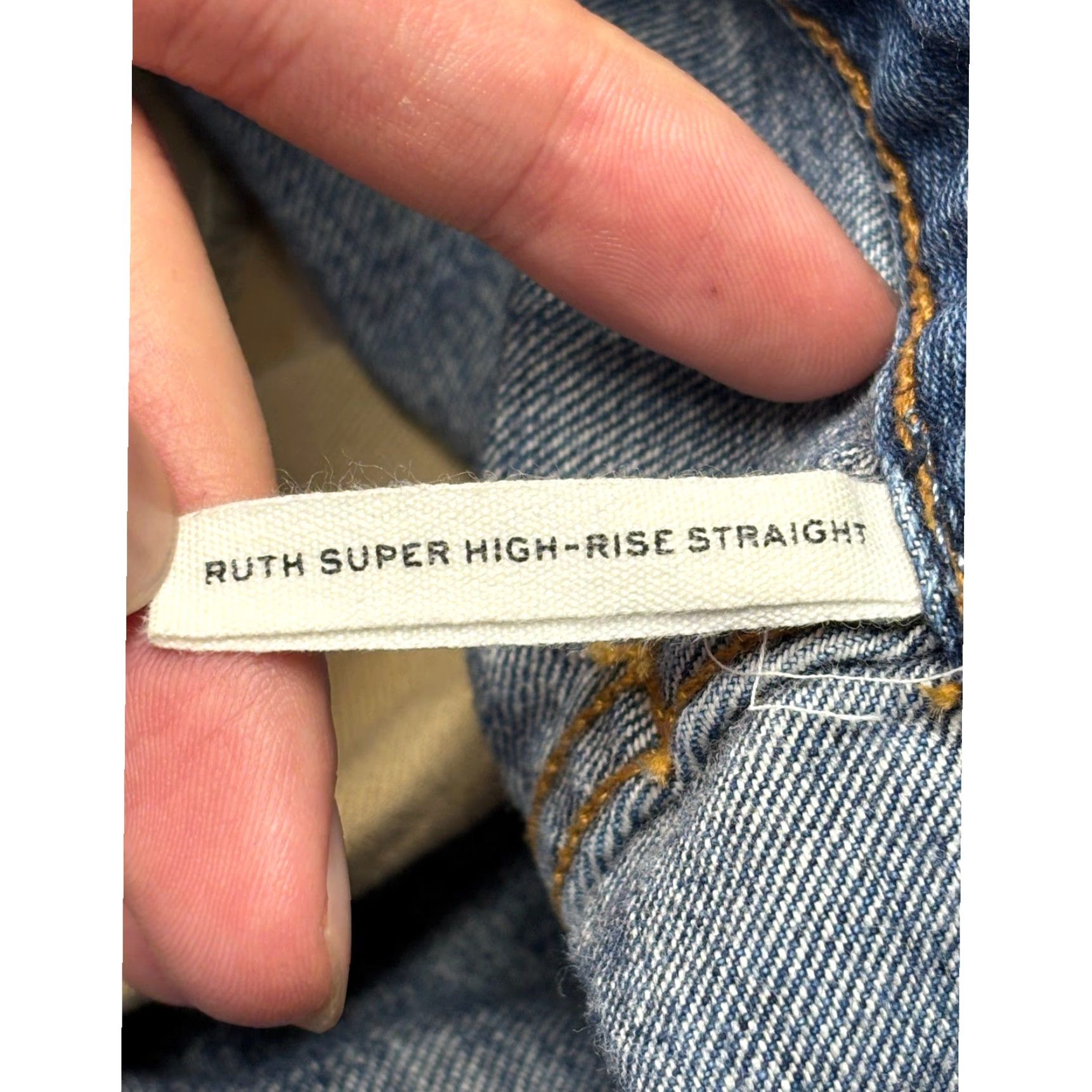 Rag & Bone VINTAGE Rag & Bone Ruth High-Rise Straight Jeans Baywater Blue Raw Hem 29x22 Women Size 29" - 6 Thumbnail