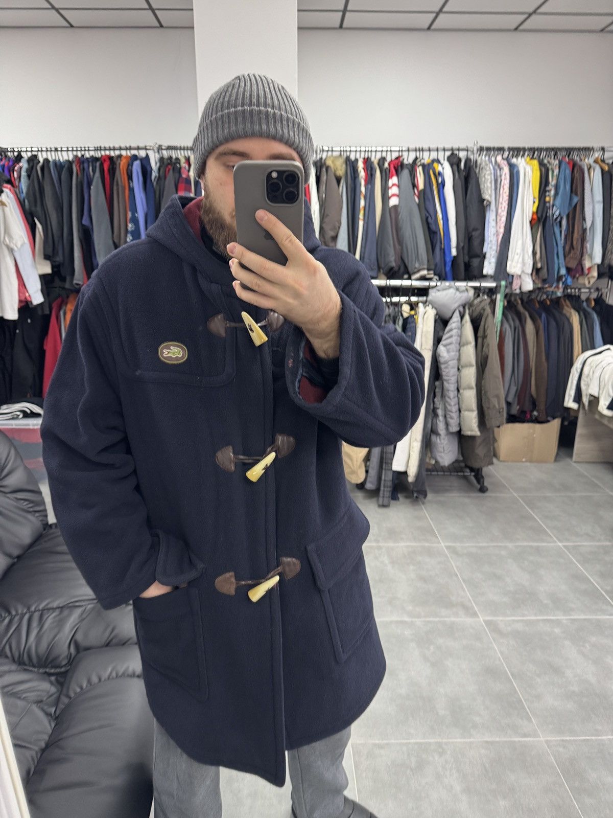 Lacoste × Vintage Vintage Lacoste Wool Hooded Coat Size L Size US L / EU 52-54 / 3 - 2 Thumbnail