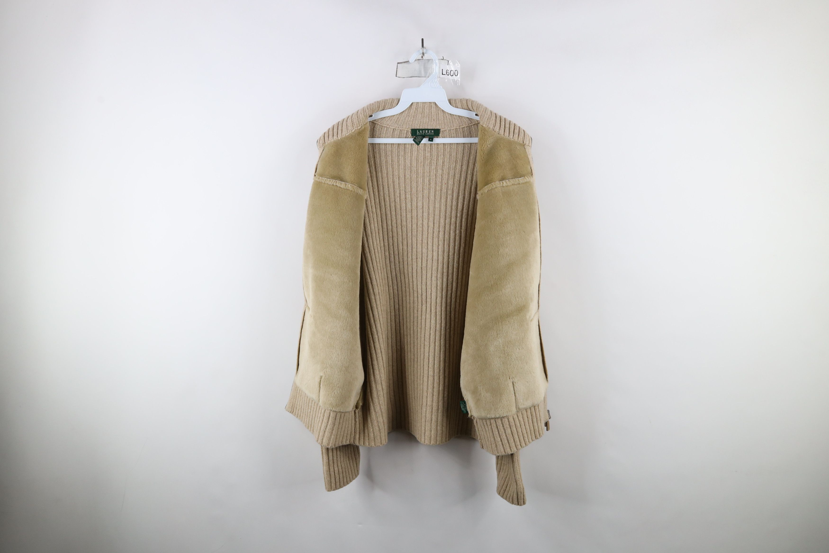Ralph Lauren × Vintage Vintage 90s Ralph Lauren Ribbed Knit Sweater Jacket Swacket Size XL / US 12-14 / IT 48-50 - 8 Thumbnail