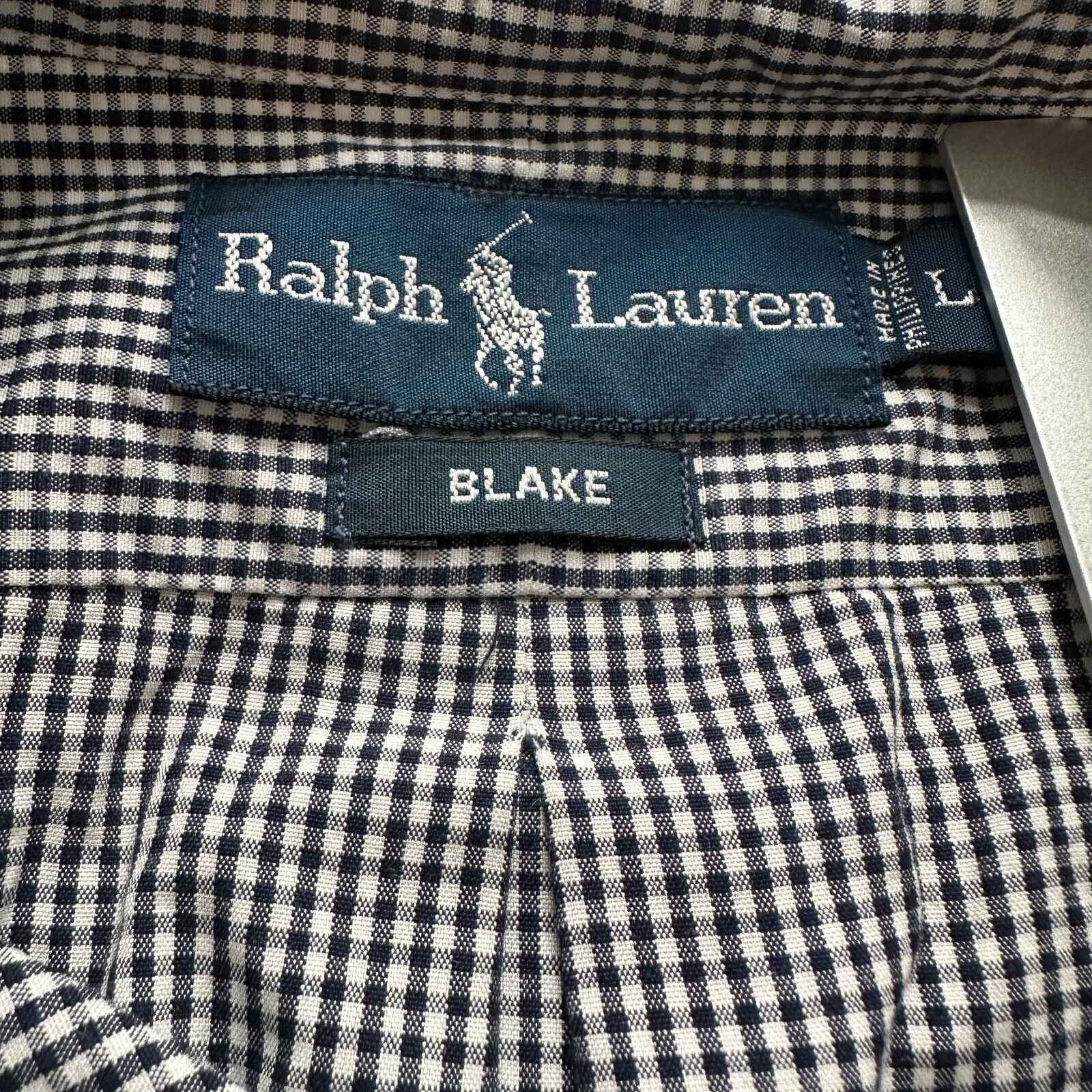Polo Ralph Lauren Polo Ralph Lauren Shirt Men's Large Blue Gingham Cotton Size US L / EU 52-54 / 3 - 6 Thumbnail