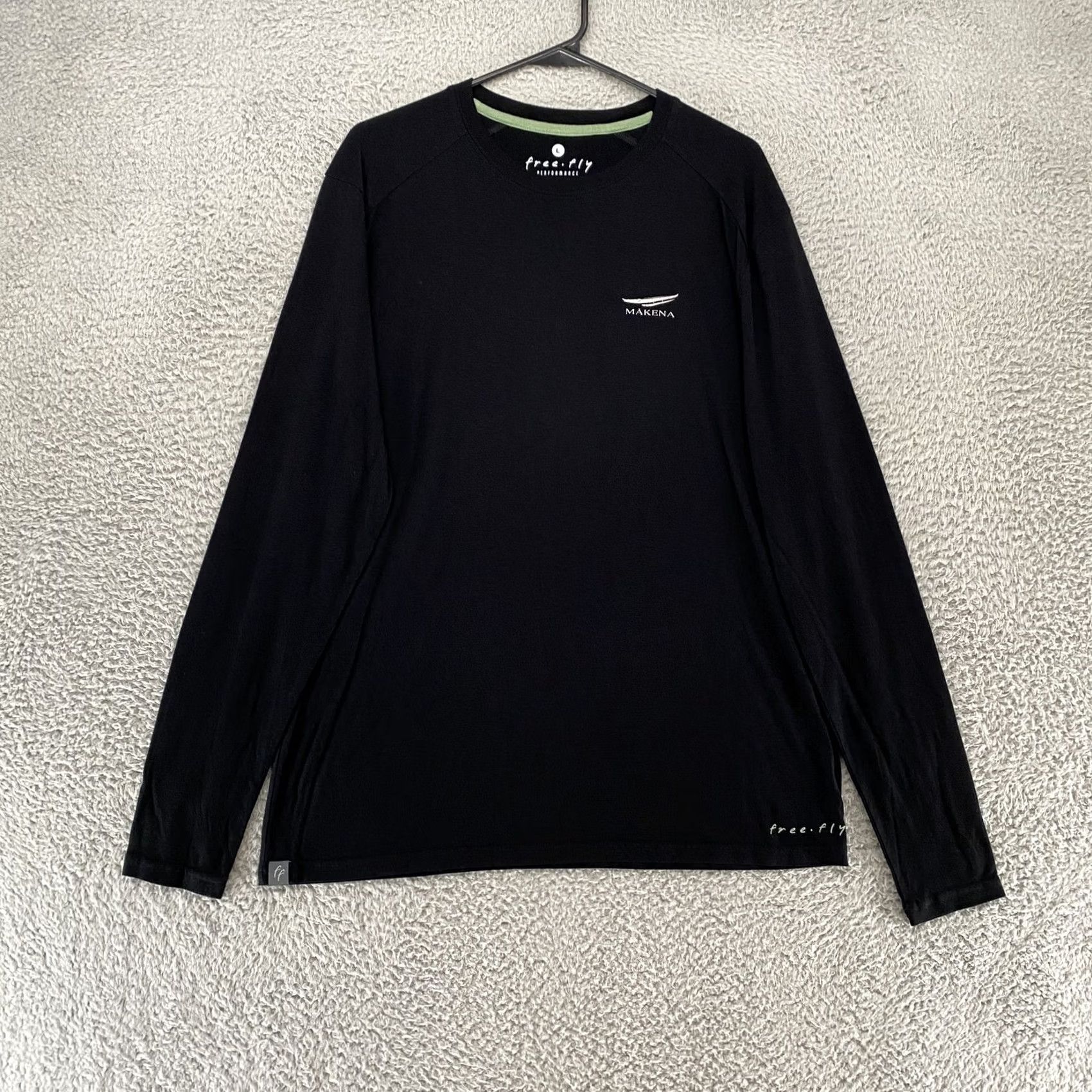 Vintage Free Fly Shirt Mens Large Black Graphic Makena Bamboo Paddle Performance Size US L / EU 52-54 / 3 - 2 Thumbnail