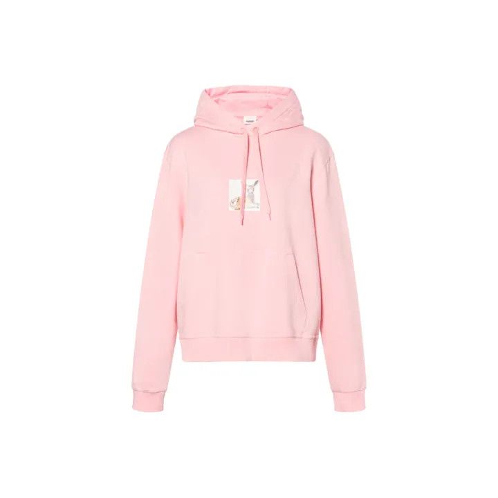 Burberry Burberry Pink Deer Print Cotton Hoodie 0079 Size L / US 10 / IT 46 - 1 Thumbnail