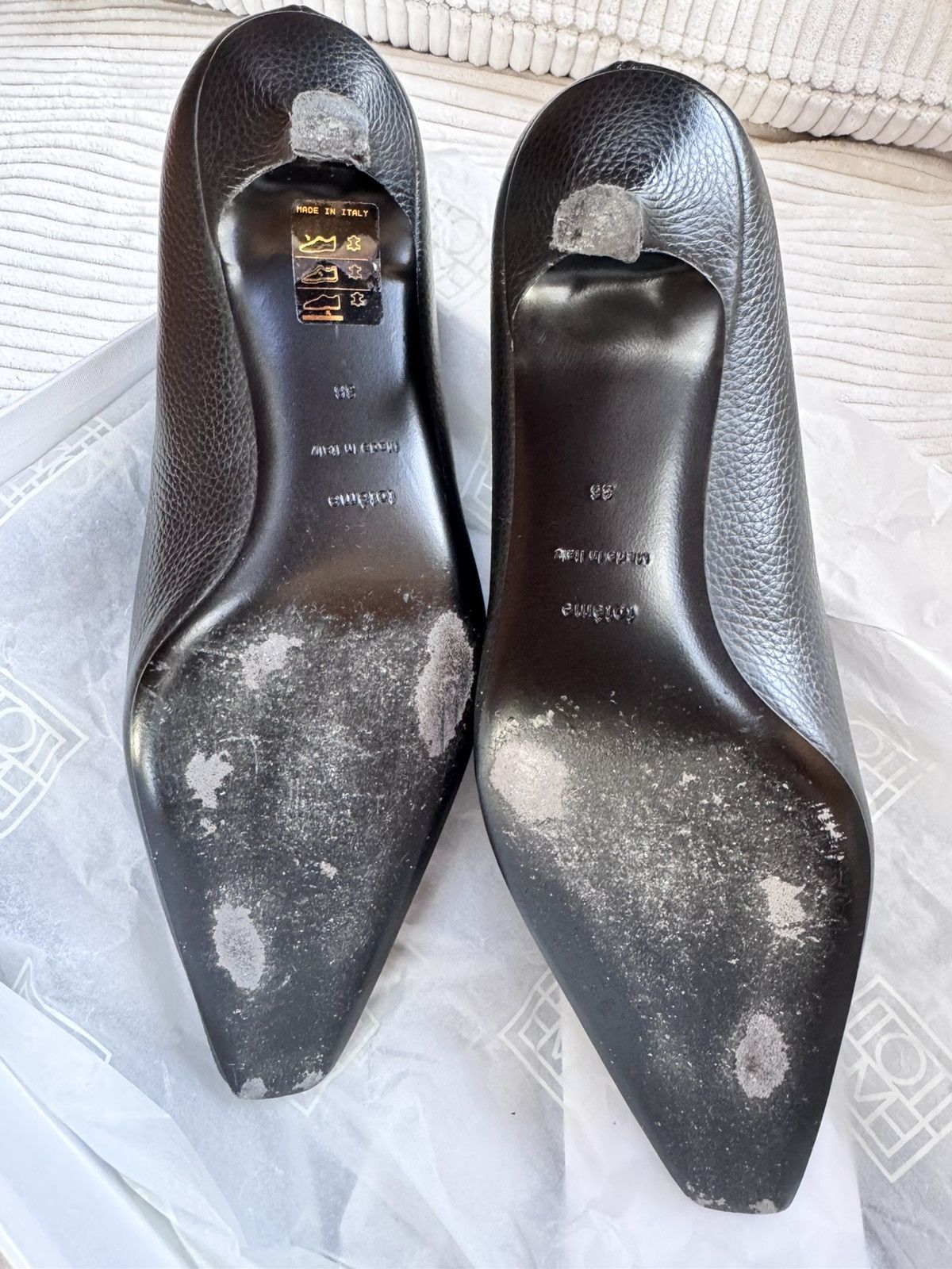 Toteme Toteme Womens Black Cutout Kitten Leather Heel Loafer Shoes Size US 6 / IT 36 - 8 Thumbnail