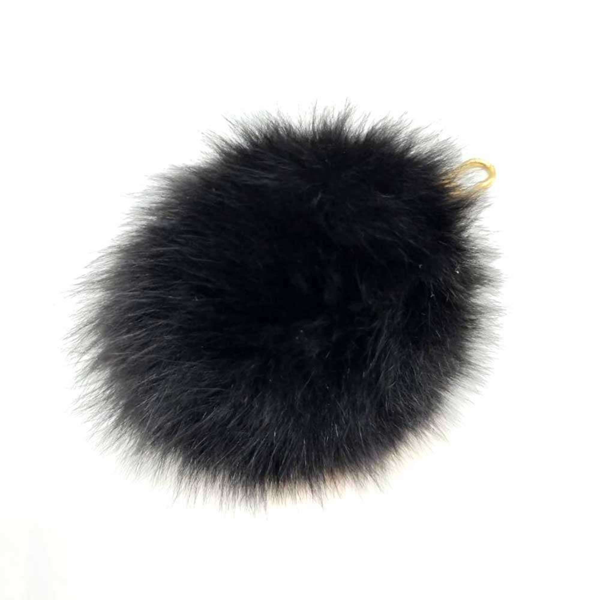Louis Vuitton Fuzzy Bubble Fur Bag Charm Black M67372 Women's LOUIS VUITTON