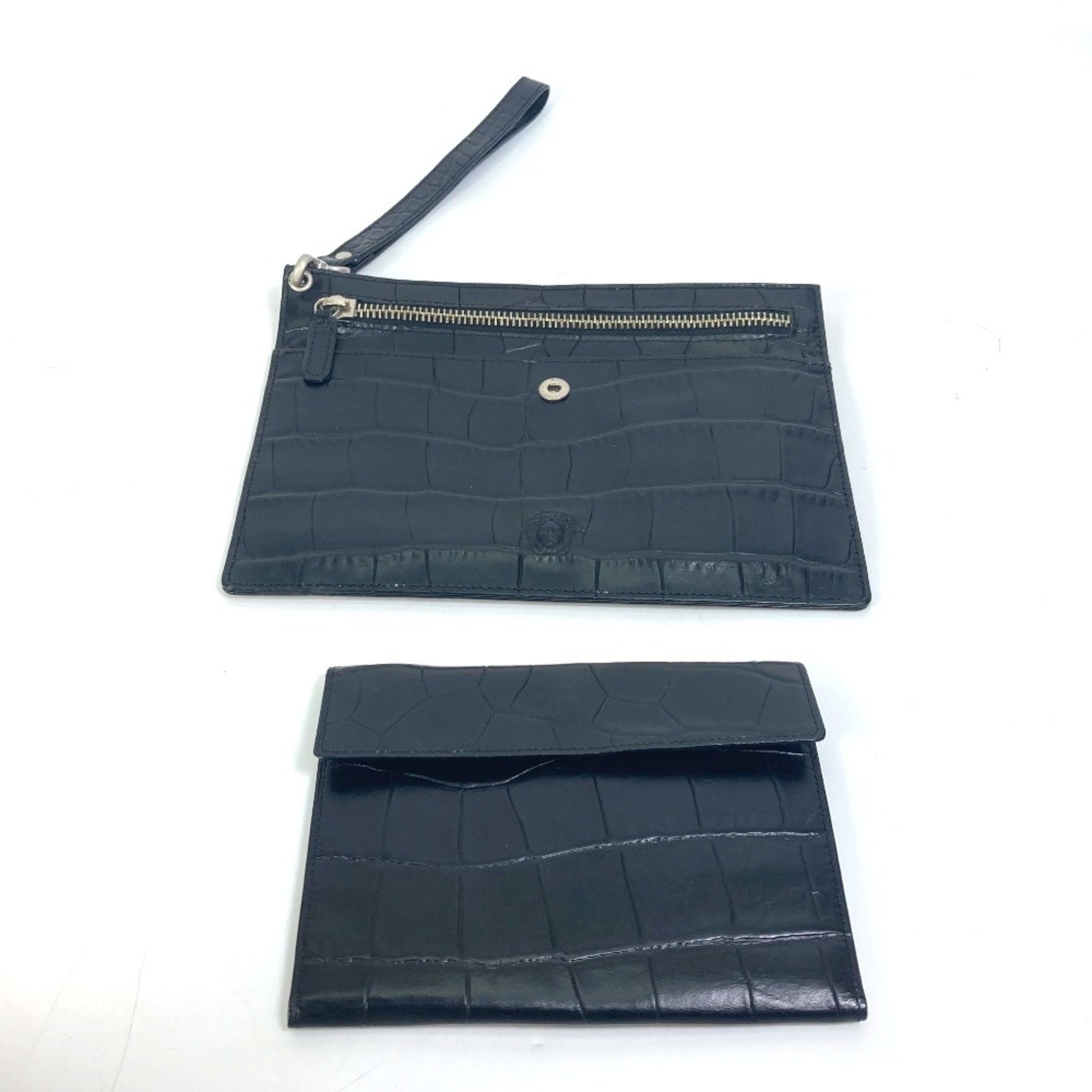 Versace Versace Pouch bag with strap Clutch bag Black Size ONE SIZE - 1 Thumbnail