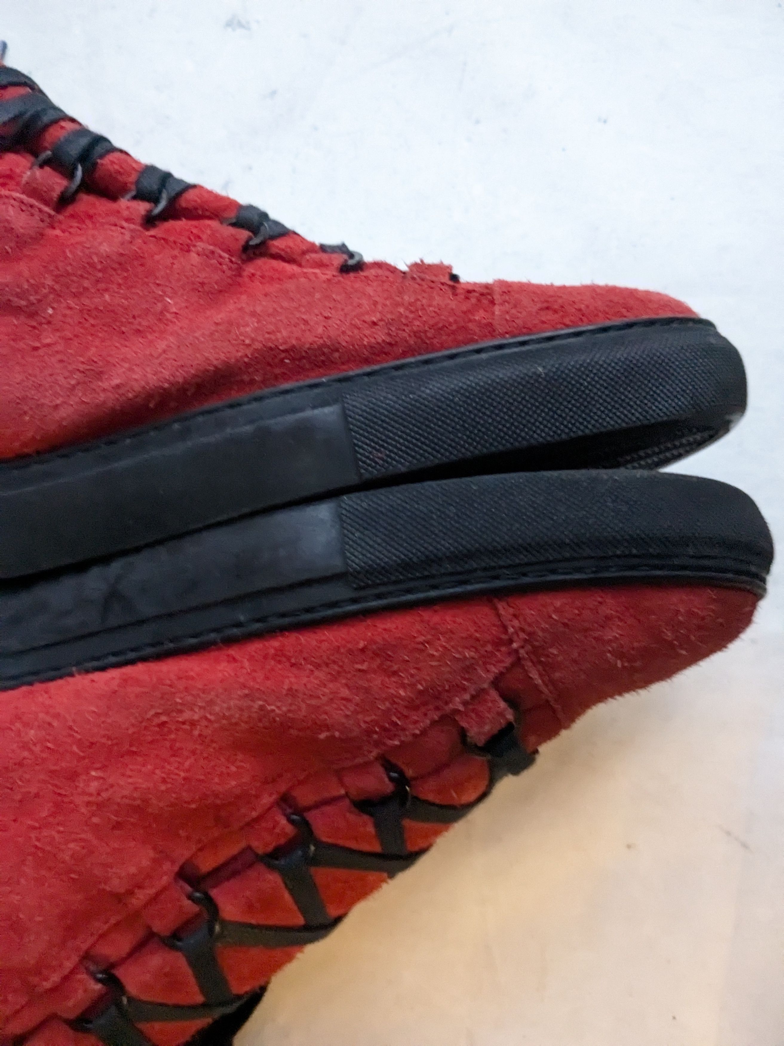 Balenciaga Balenciaga Arena Red Black High Tops 14 Suede Leather Size US 14 / EU 47 - 12 Thumbnail