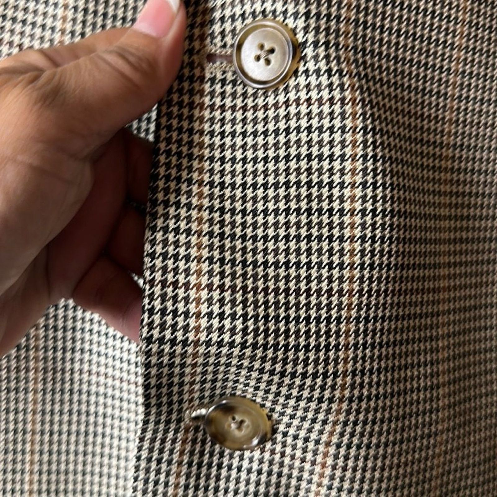 Burberry Burberrys Houndstooth 42R Plaid Blazer Vintage 90s Y2K Size 42R - 8 Thumbnail