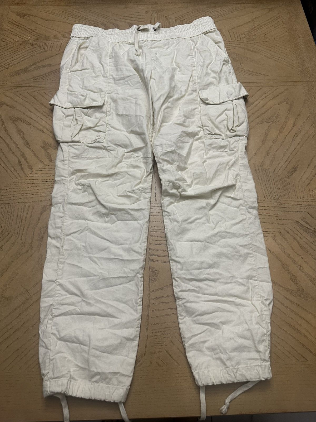 John Elliott Back Sateen cargo pants cream white