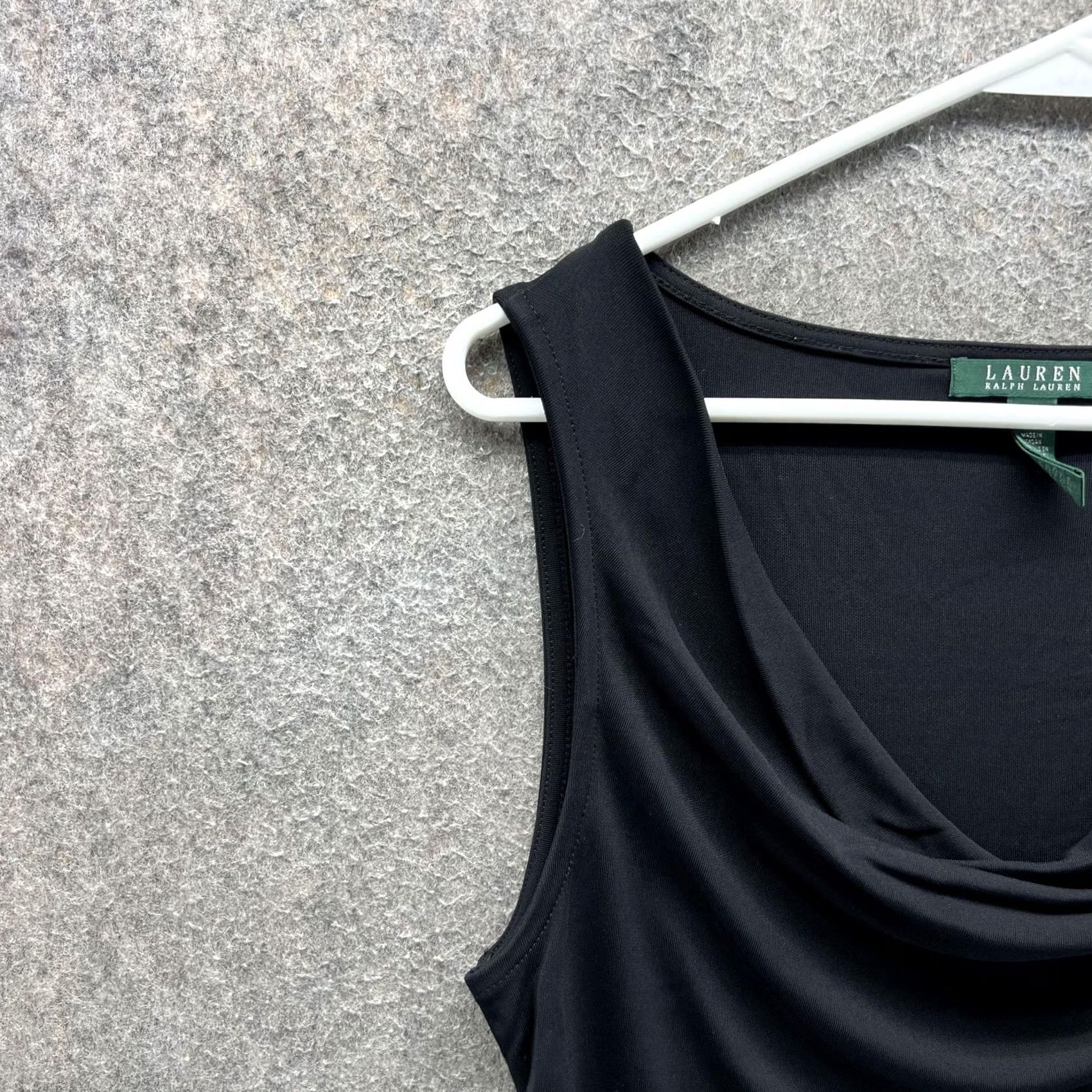Ralph Lauren Lauren Ralph Lauren Tank Top Womens Medium Black Cowl Neck Sleeveless Jersey Size M / US 6-8 / IT 42-44 - 7 Thumbnail