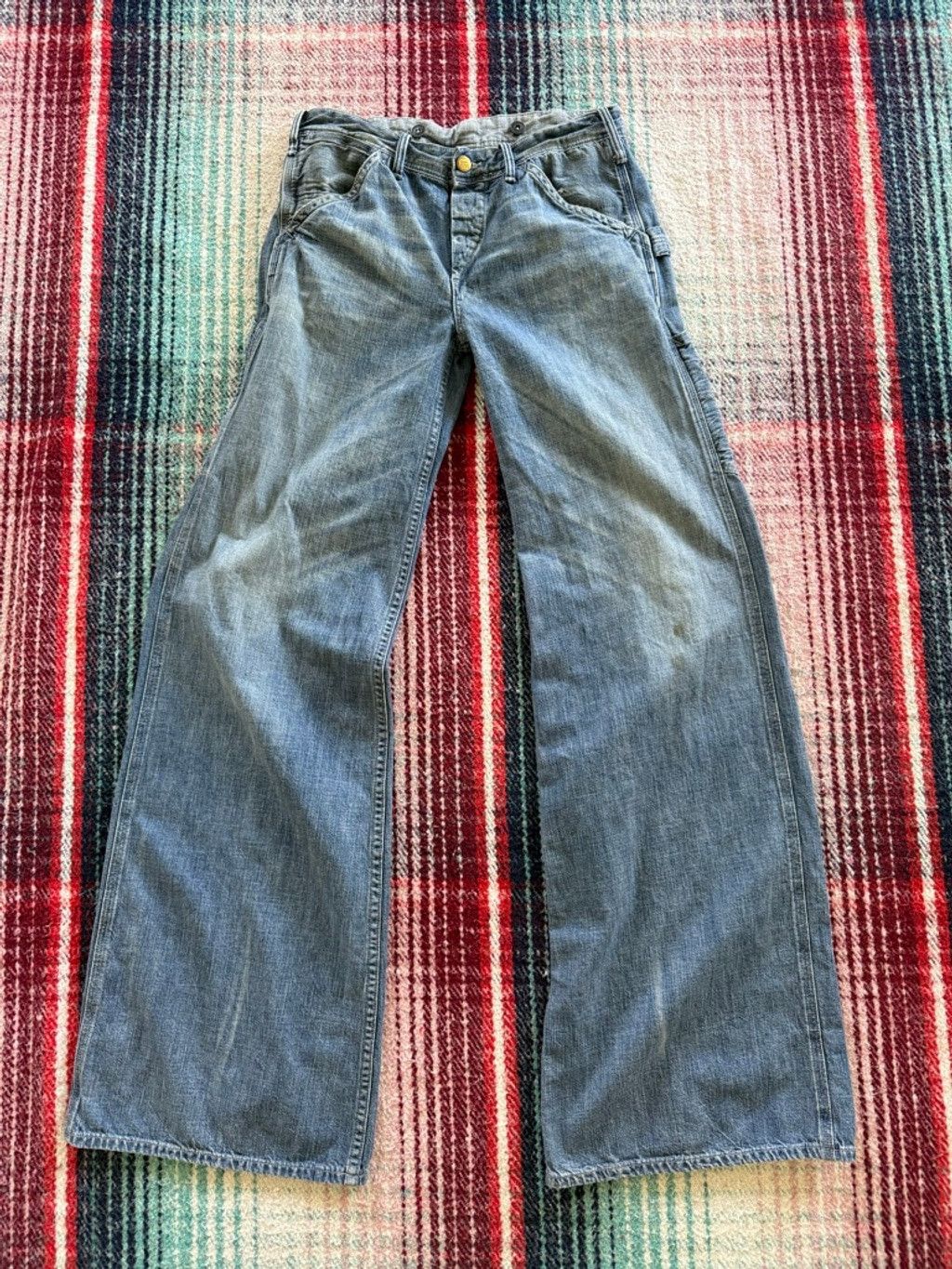 RRL Ralph Lauren 90s RRL Flare Denim Carpenter Pants 26x34 Size 26" / US 2 / IT 38 - 1 Thumbnail