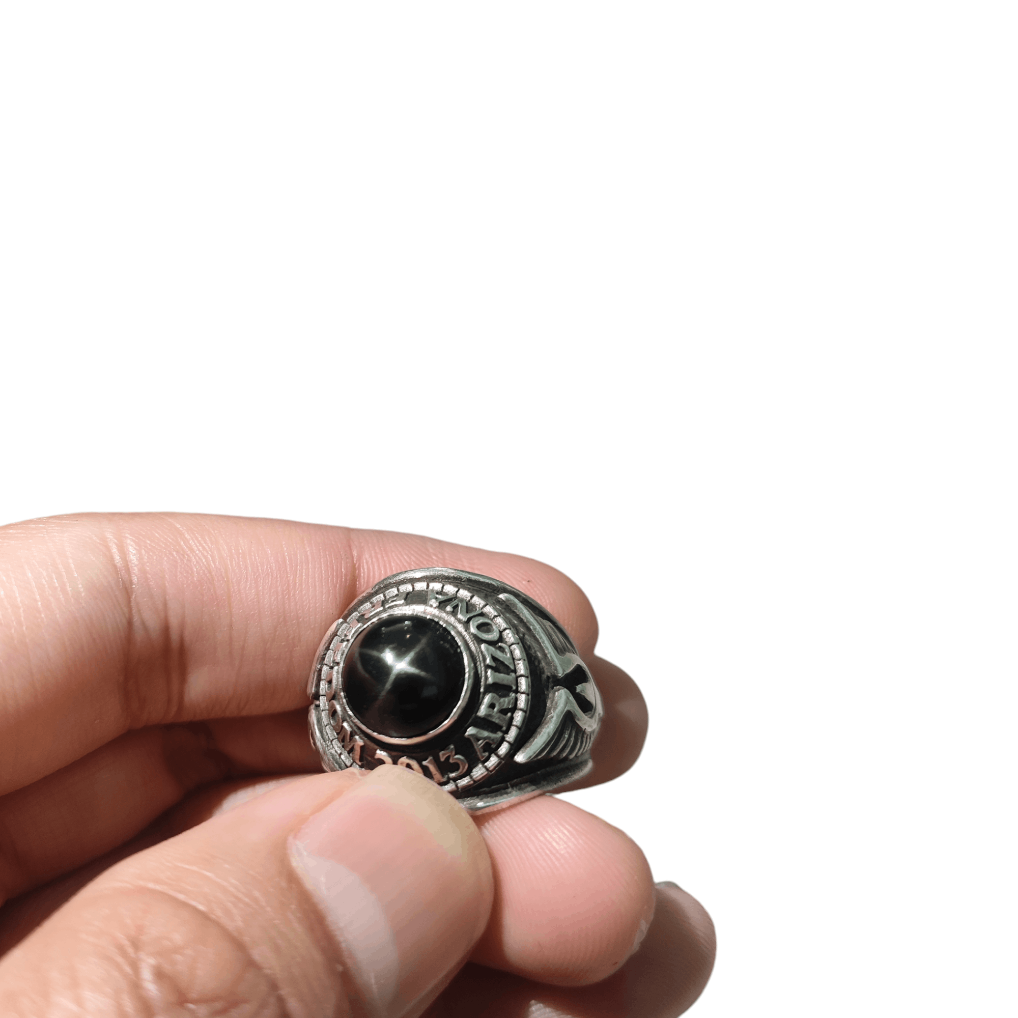 ARIZONA FREEDOM × Japanese Brand × Sterling Silver 2013 Collection Ring Silver (SV925) x Black Star Diopsite Size ONE SIZE - 5 Thumbnail
