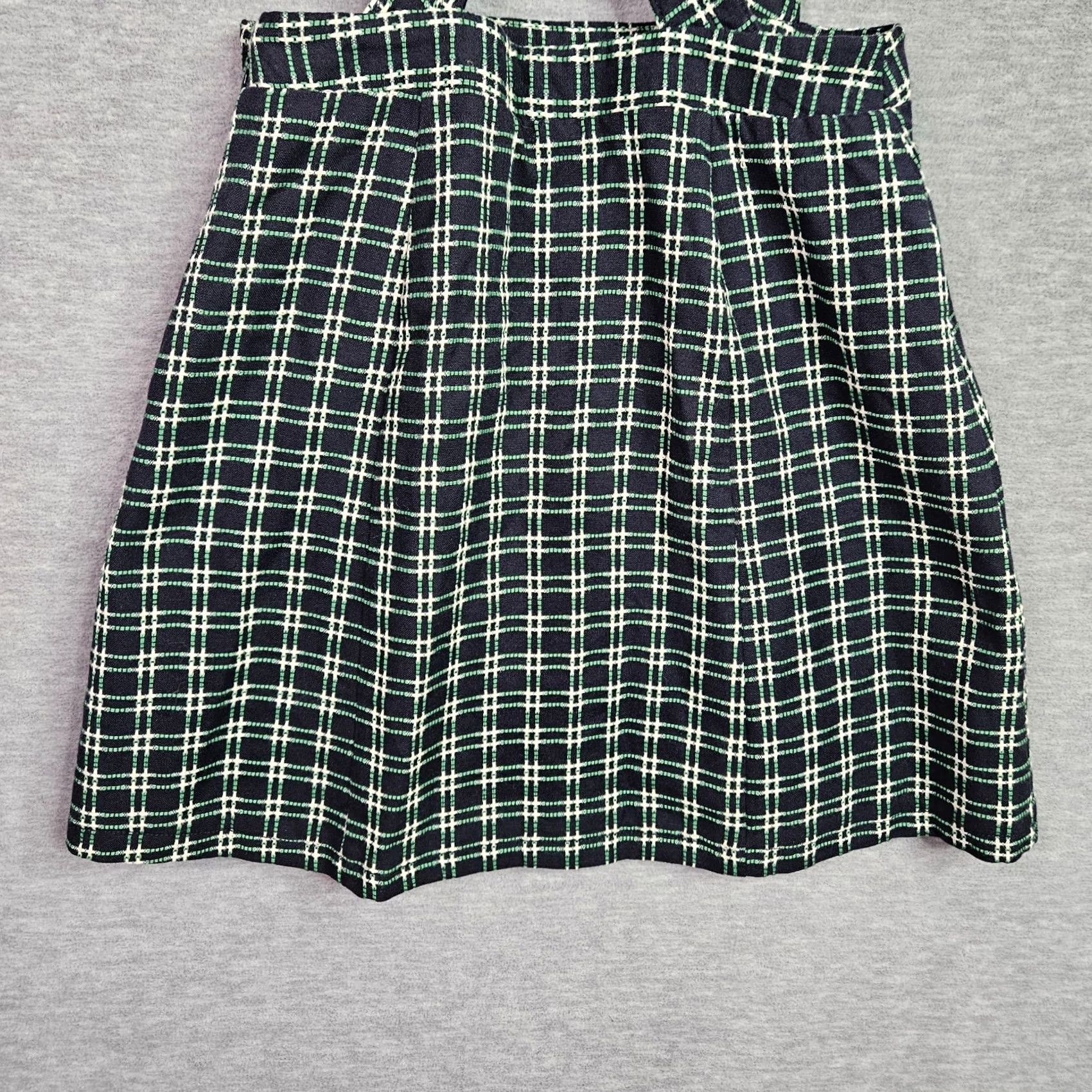 Anthropologie Maeve Anthropologie Green Plaid Suspender Pinafore A-Line Dress Women 4P Sleeveless All Season Unlined Cotton Vintage: No Size 27" / US 4 / IT 40 - 4 Thumbnail