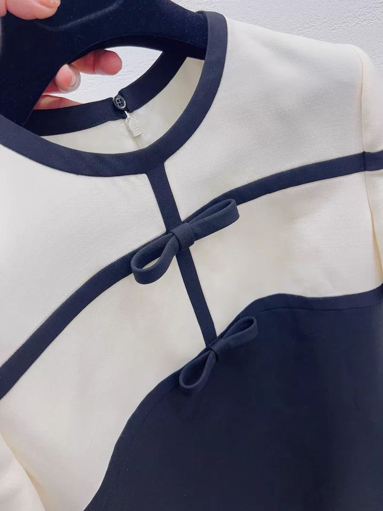 Valentino Valentino Black and white color-blocked bow dress Size S / US 4 / IT 40 - 3 Thumbnail