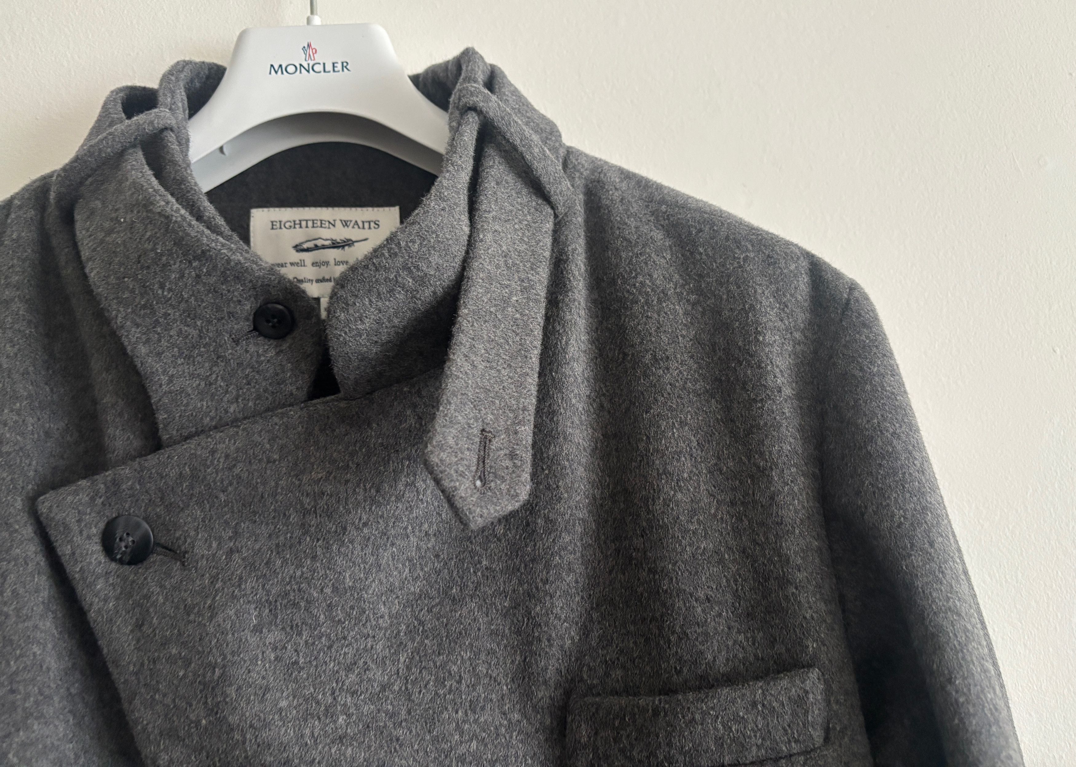 18 Waits $395 Grey Wool Pea Coat / Brigadier Jacket Large - XL Size US L / EU 52-54 / 3 - 5 Thumbnail