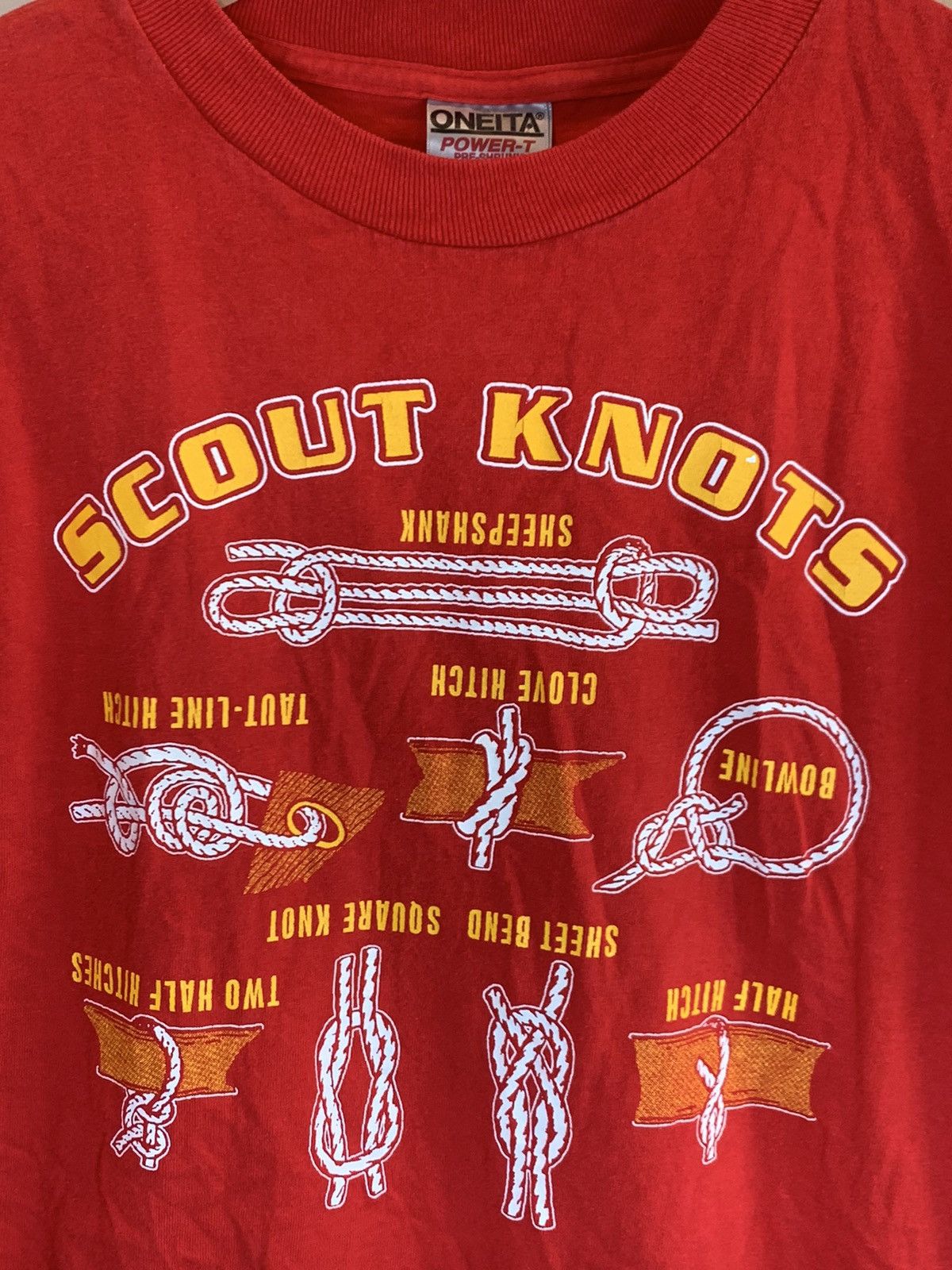 Vintage *RARE* Vintage 80’s Scout Knots Tying Single Stitch T-Shirt Size US M / EU 48-50 / 2 - 2 Thumbnail