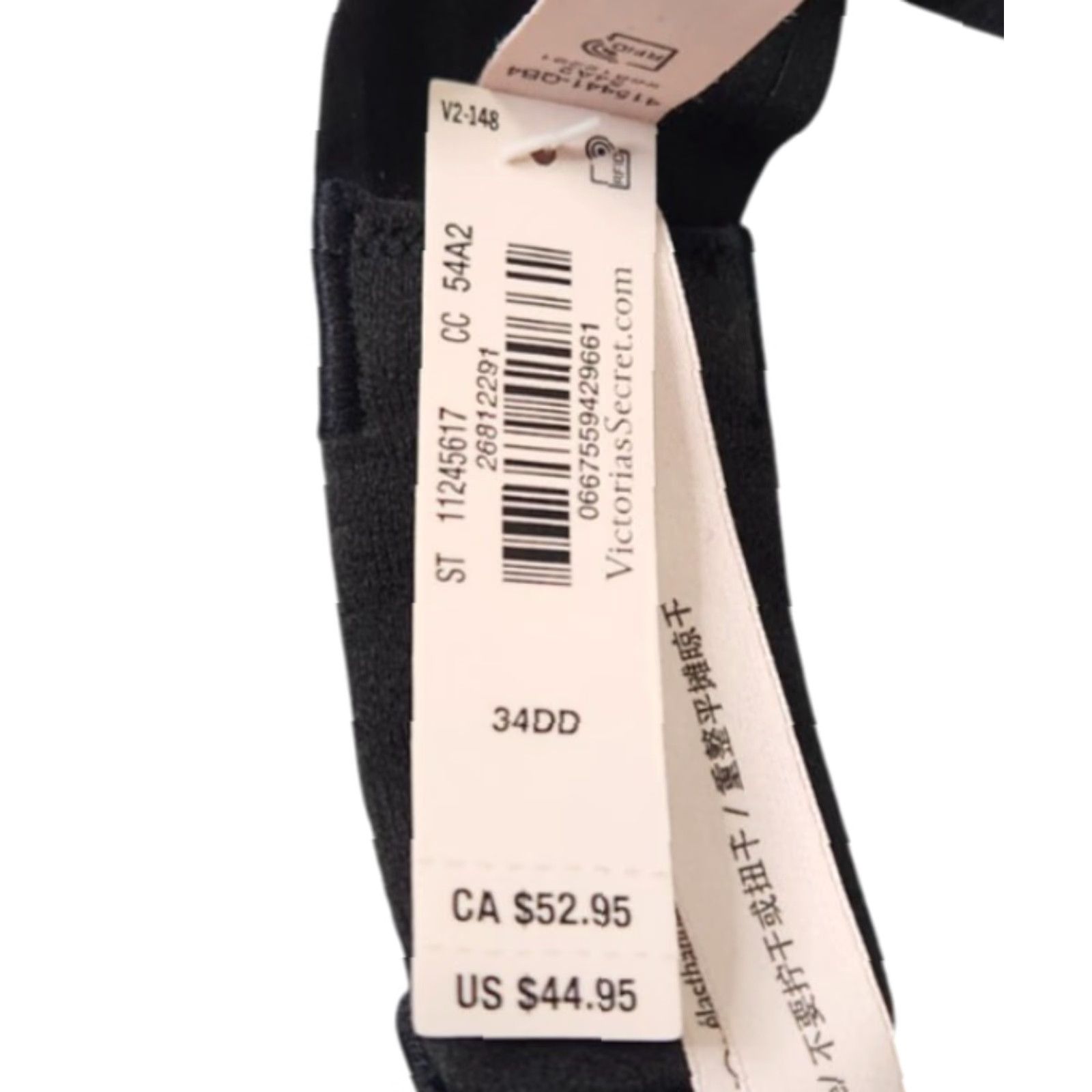 Victoria's Secret Victorias Secret Womens Bra 34DD Black Underwired Unlined Perfect Coverage Size ONE SIZE - 3 Thumbnail