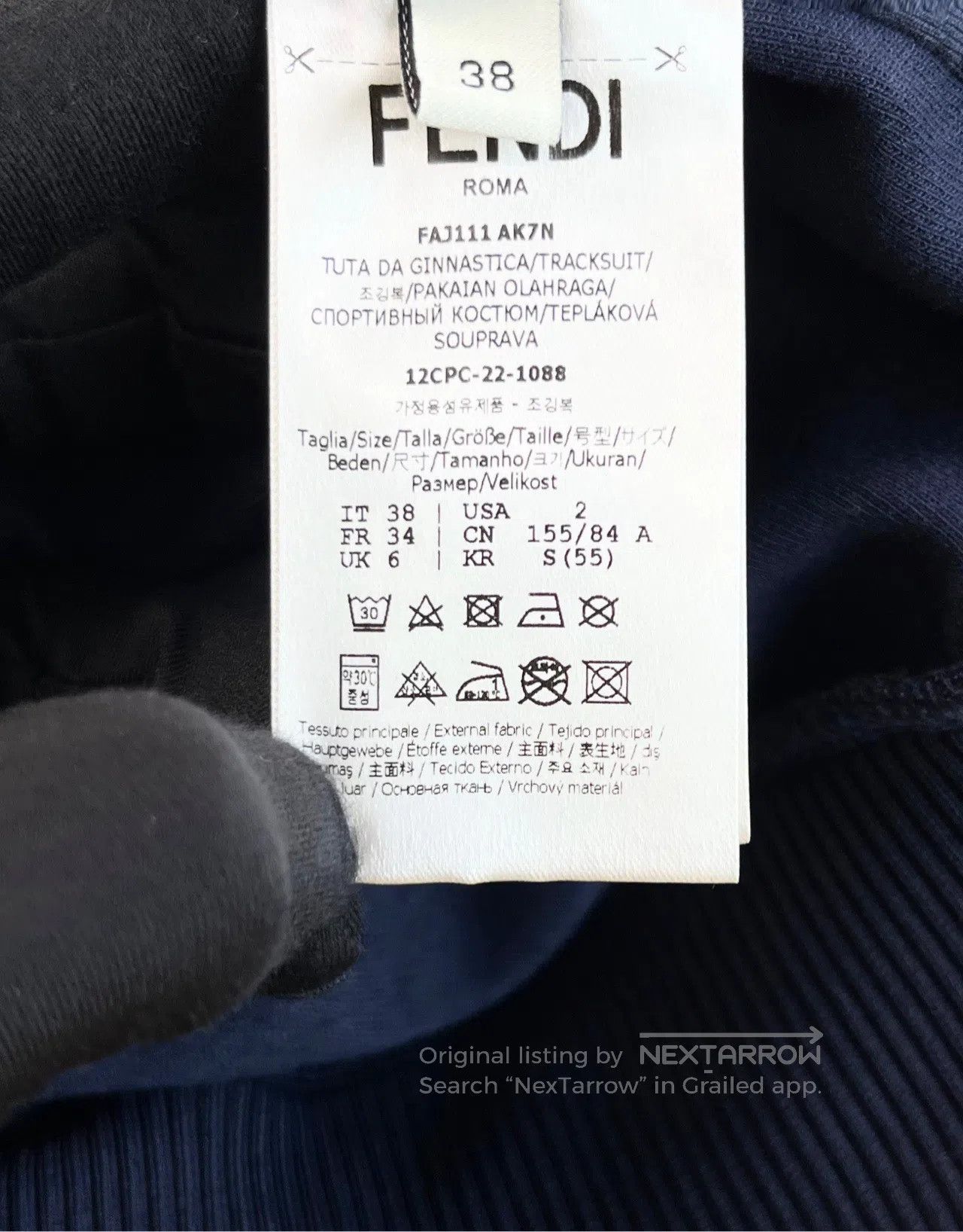 Fendi FENDI Navy Blue Embossed Letter Embroidery Double F Monogr Size XS / US 0-2 / IT 36-38 - 4 Thumbnail