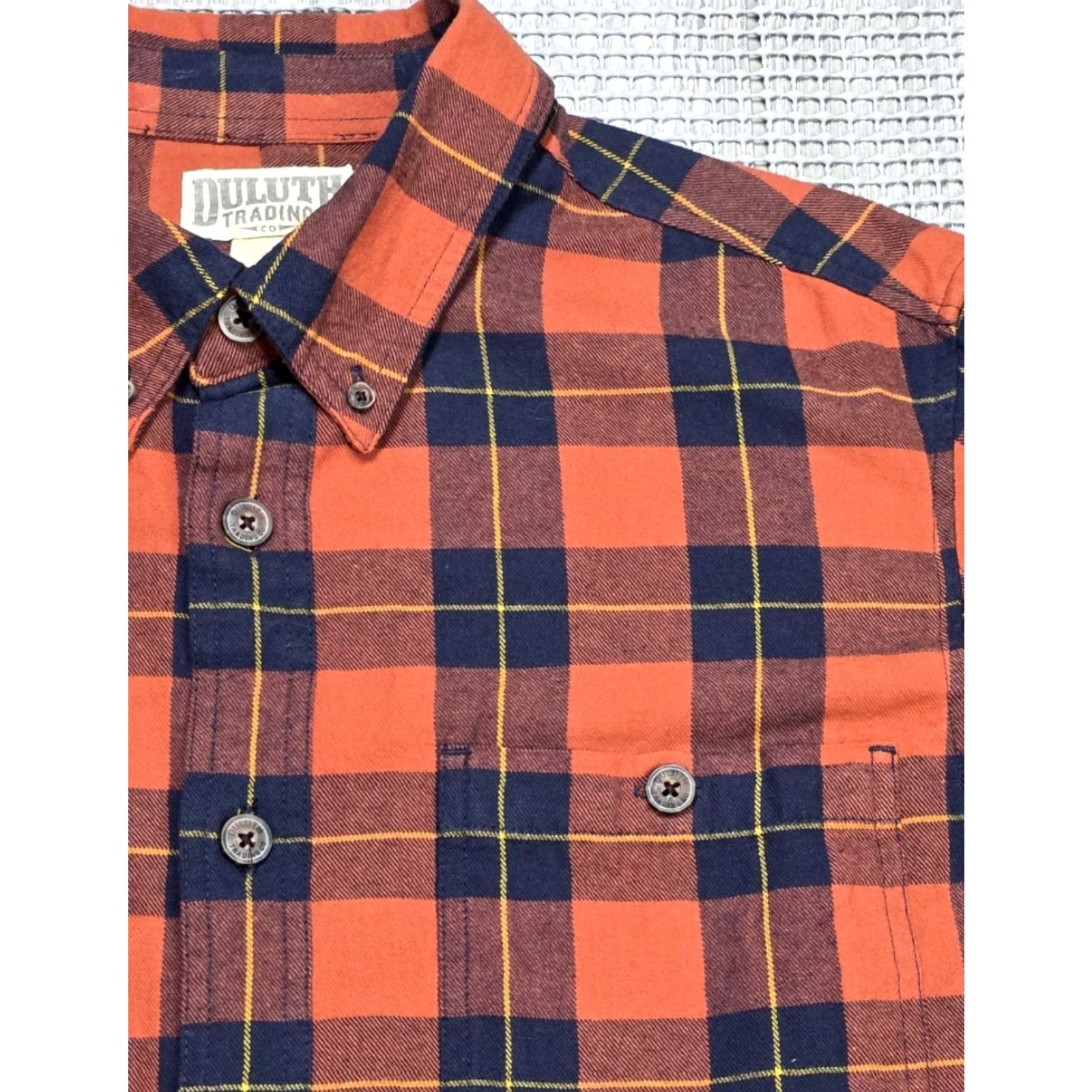 Vintage Duluth Shirt Mens L Orange Blue Buffalo Plaid Button-Up Long Sleeve Cotton Flannel Outdoor Classic Workwear Hunting Size US L / EU 52-54 / 3 - 3 Thumbnail