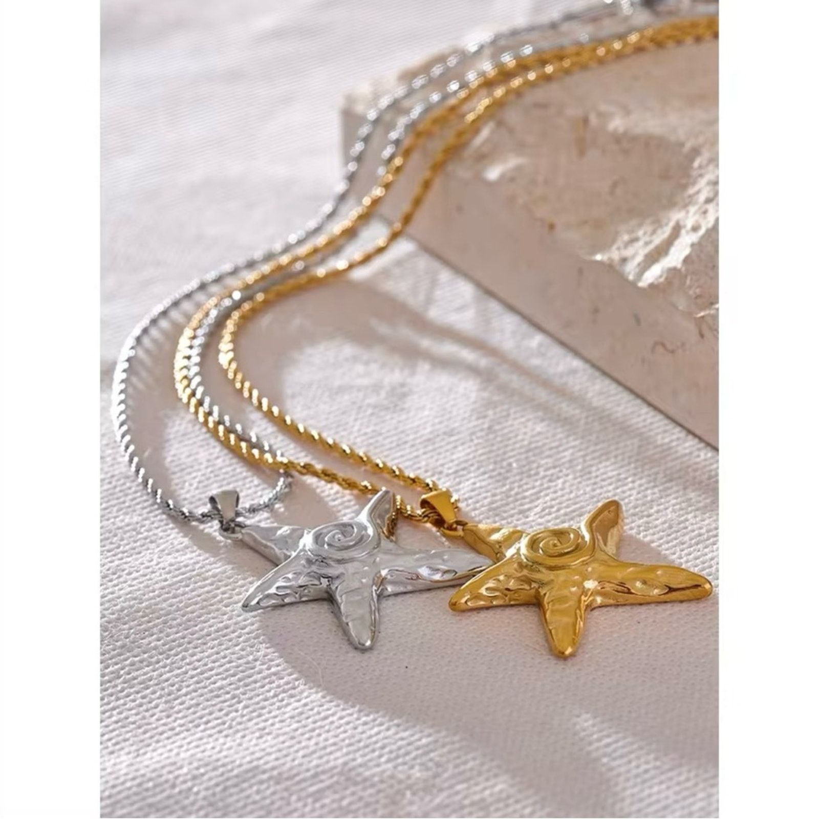 Other Stainless Steel Starfish Pendant Necklace Statement 18K Size ONE SIZE - 4 Thumbnail