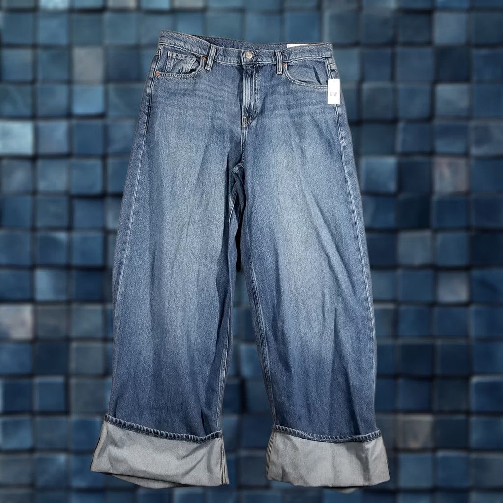 Gap GAP Mid Rise UltraSoft Easy Baggy Denim Jeans 29/8R NWT Blue 90s Vintage Womens Jeans Baggy Relaxed Size 29" - 1 Thumbnail