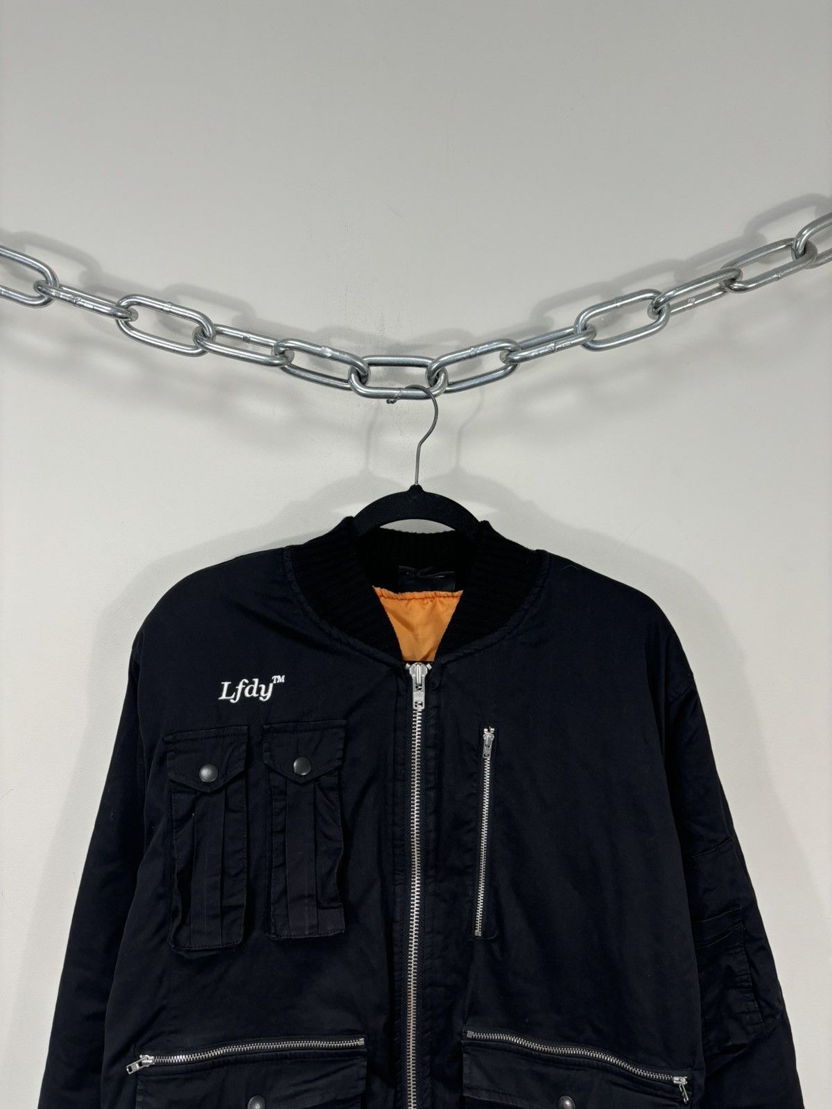 LFDY LFDY Men’s Y2K Multipocket Military Hype Black Bomber Jacket Size US S / EU 44-46 / 1 - 4 Thumbnail