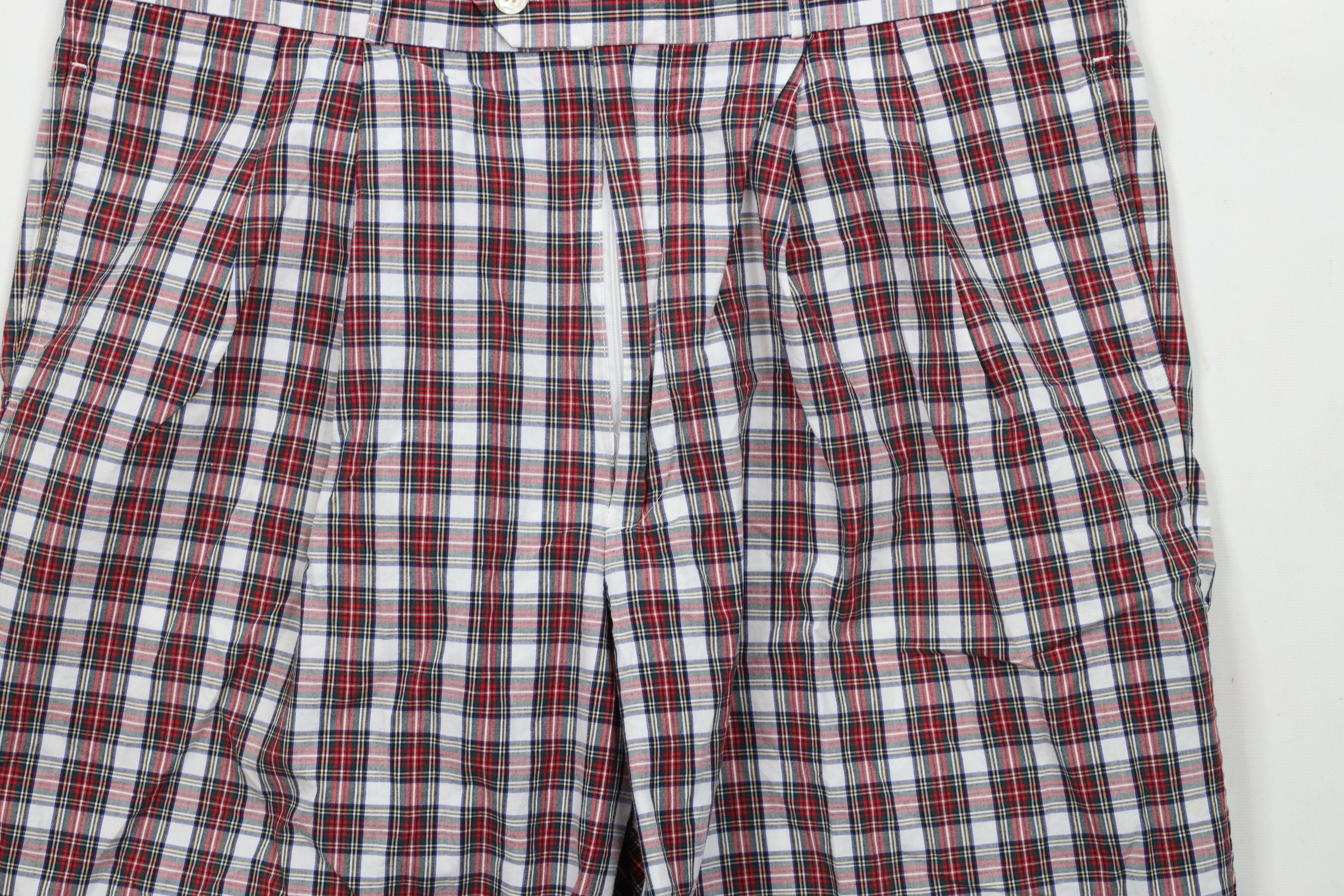Vintage Vintage 90s Streetwear Pleated Chino Golf Shorts Red Plaid Size US 36 / EU 52 - 3 Thumbnail